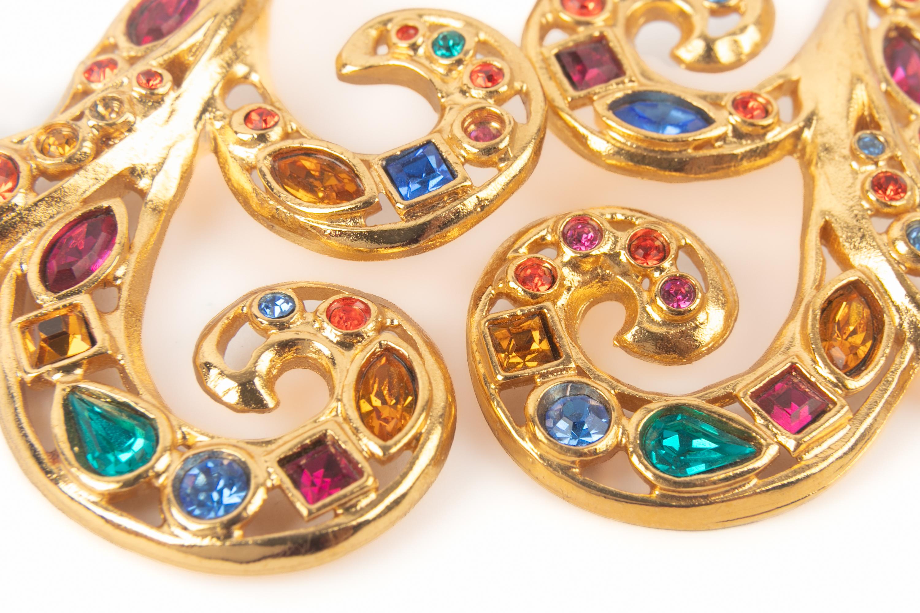 Orecchini con strass di Yves Saint Laurent in vendita 1