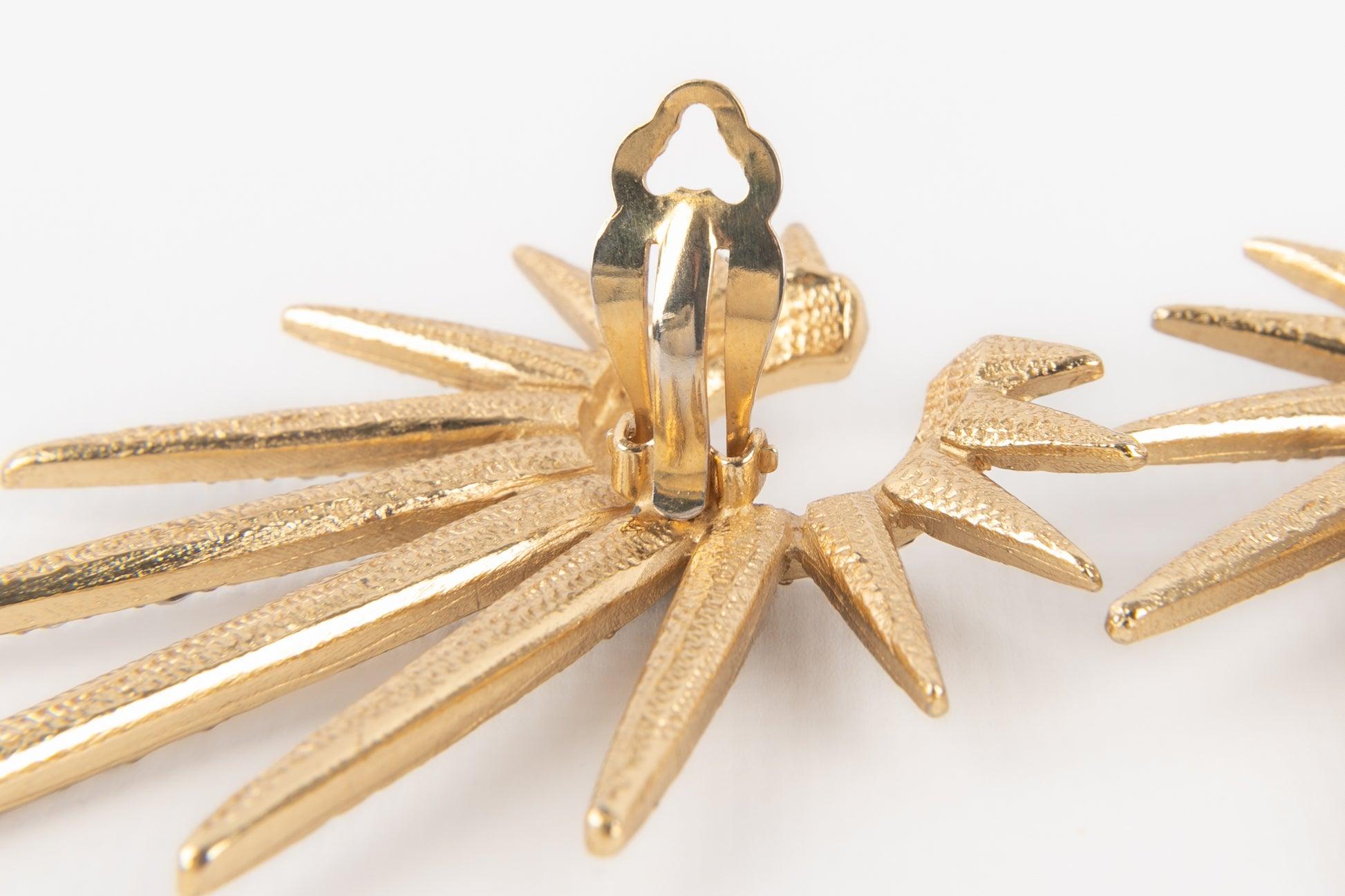 Yves Saint Laurent Earrings with Rhinestones For Sale 2