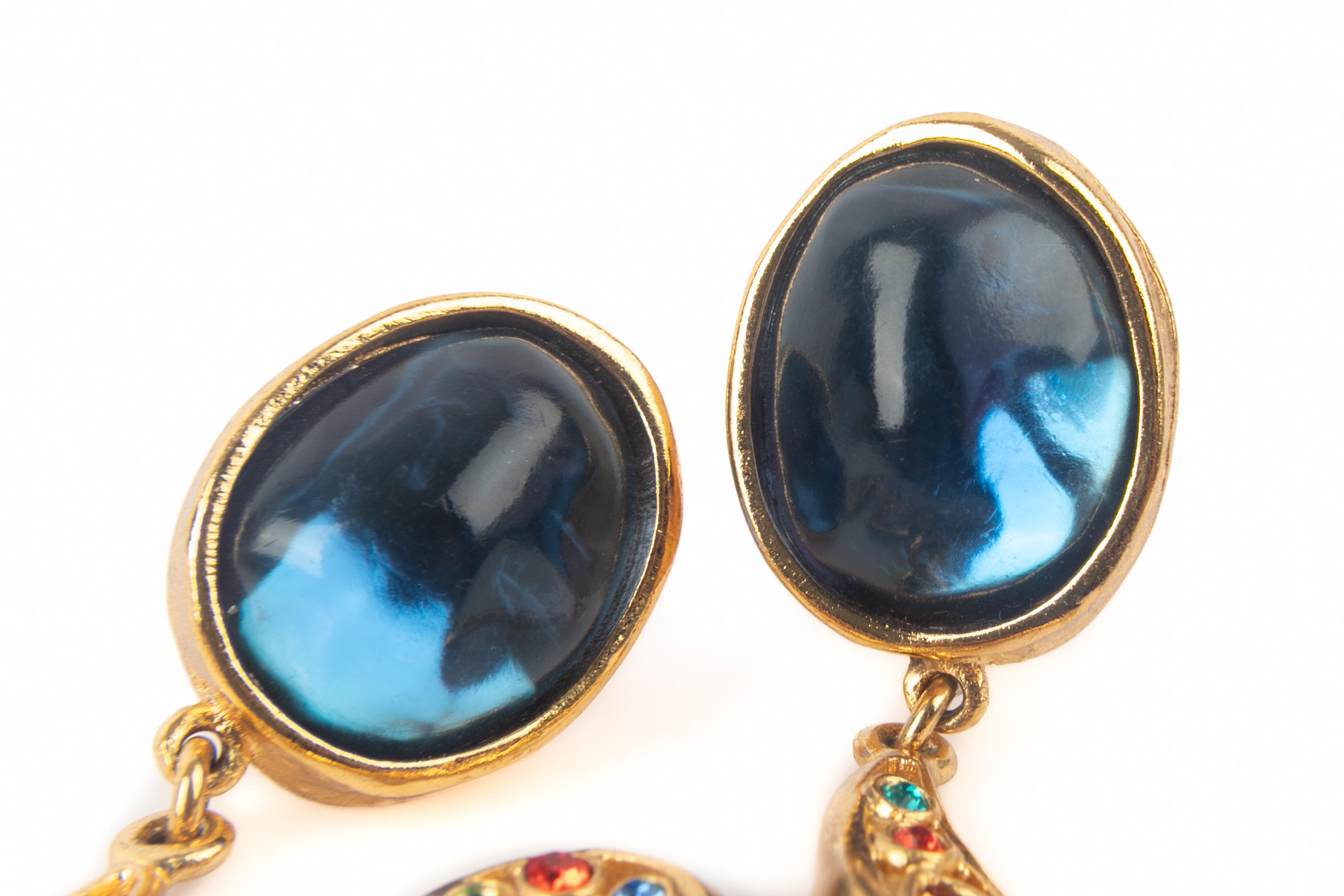 Orecchini con strass di Yves Saint Laurent in vendita 2