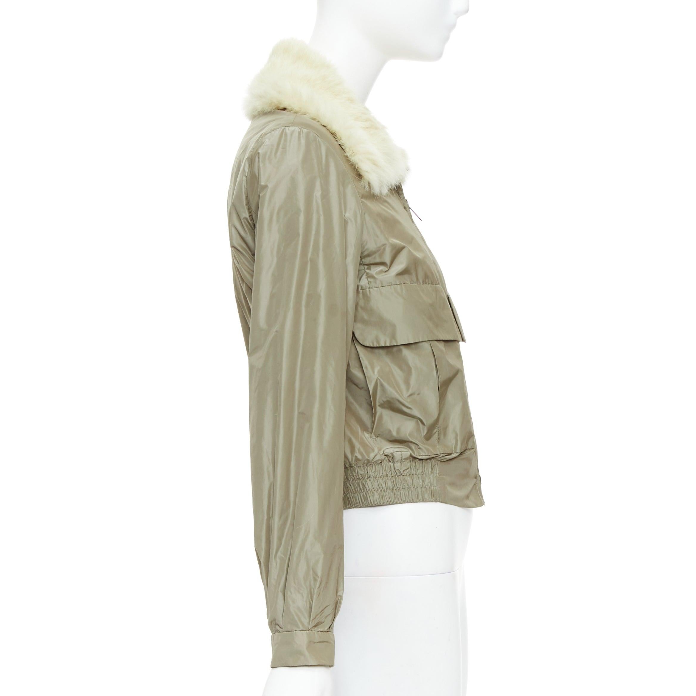 YVES SAINT LAURENT Edition 24 2009 Vintage fur collared nylon aviator jacket M 1