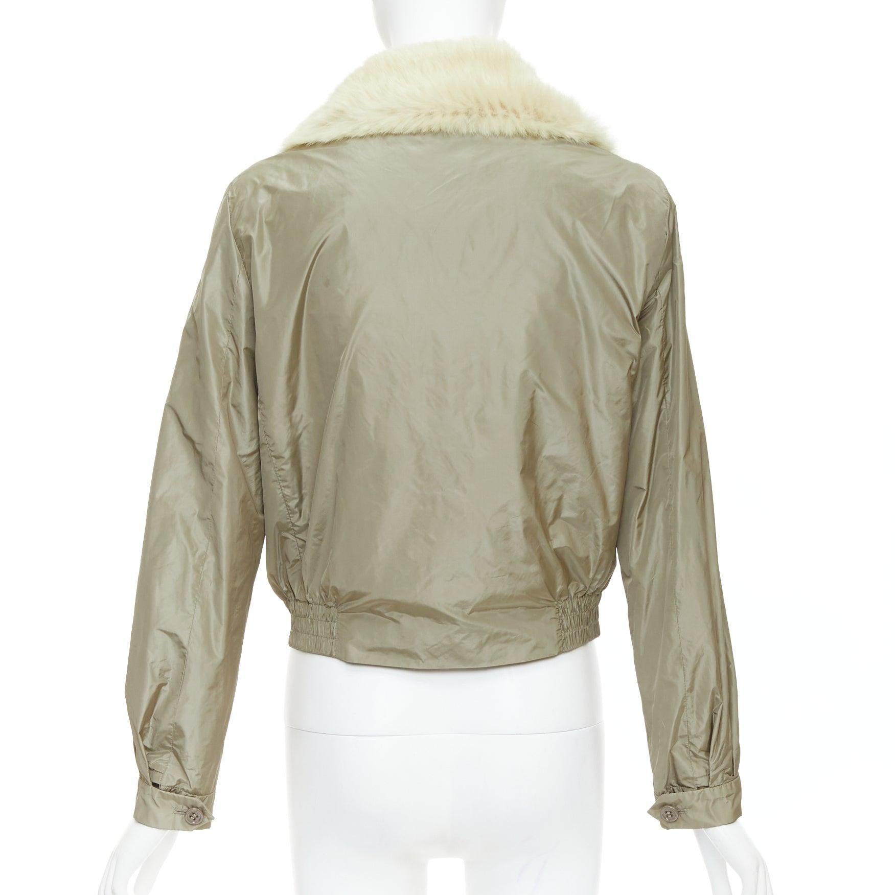YVES SAINT LAURENT Edition 24 2009 Vintage fur collared nylon aviator jacket M 2