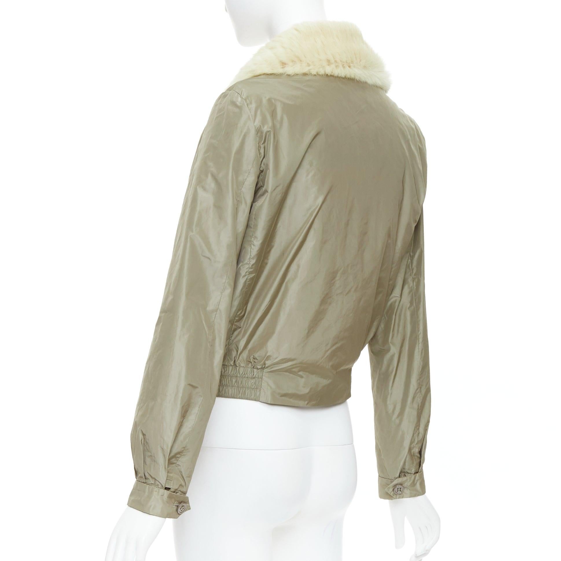 YVES SAINT LAURENT Edition 24 2009 Vintage fur collared nylon aviator jacket M 3