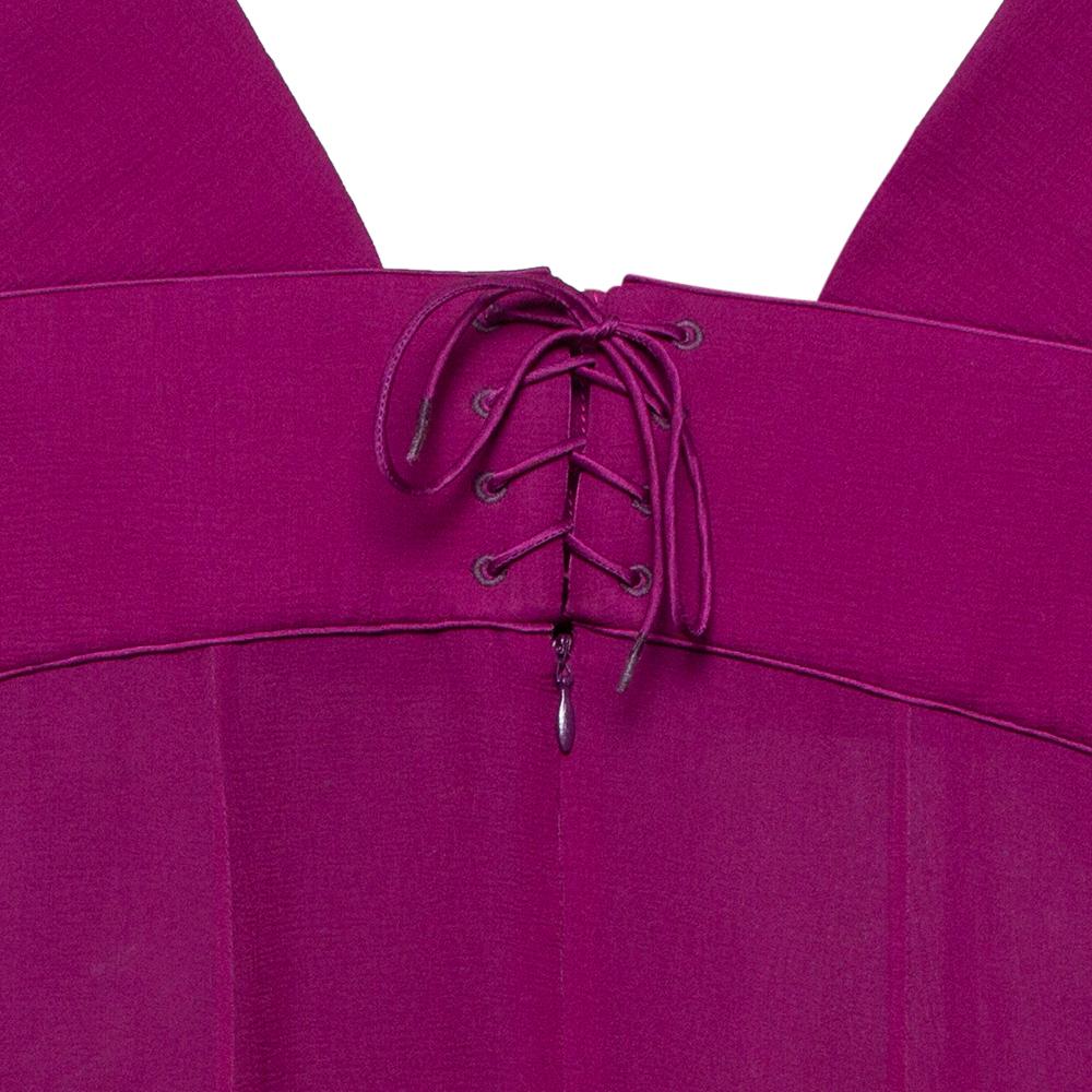 Women's Yves Saint Laurent Edition Soir Purple Silk Chiffon Sleeveless Gown S