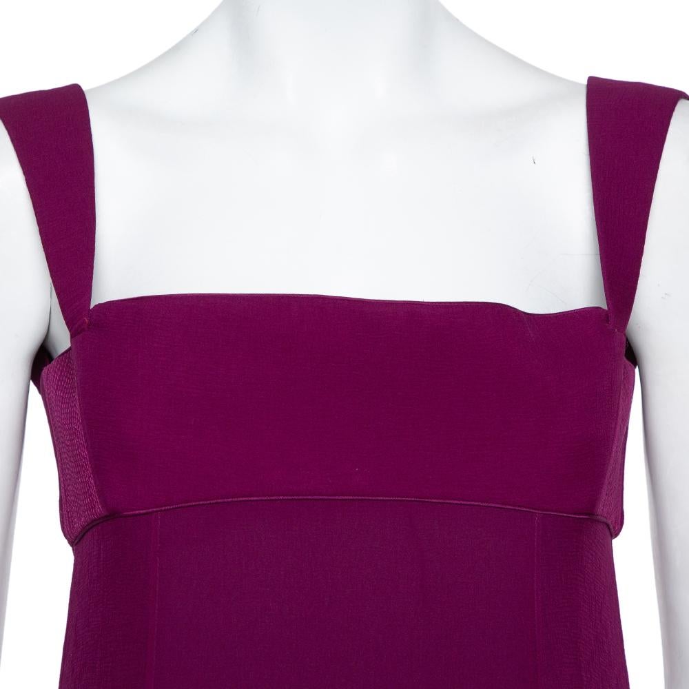 Yves Saint Laurent Edition Soir Purple Silk Chiffon Sleeveless Gown S 1