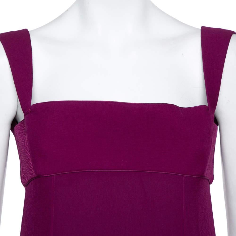 Yves Saint Laurent Edition Soir Purple Silk Chiffon Sleeveless Gown S For Sale 1