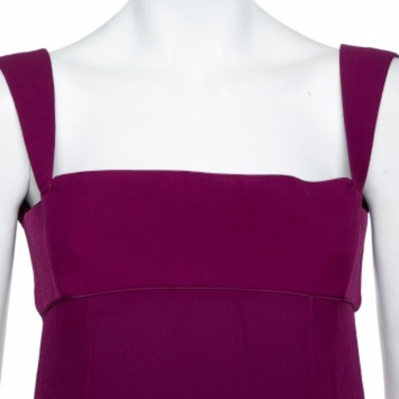 Yves Saint Laurent Edition Soir Purple Silk Chiffon Sleeveless Gown S For Sale 3