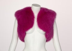 Yves Saint Laurent Edition Soir Shocking Pink Fox Fur Vest YSL, 2009