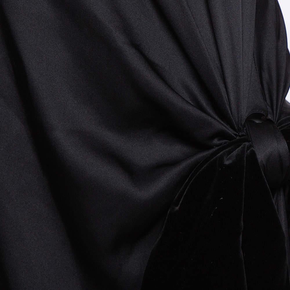 Yves Saint Laurent Edition Soir Silk Thigh High Slit Detail Strapless Gown M For Sale 2