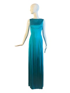 Yves Saint Laurent Édition Soir Teal Silk Gown, FW 2009, Taille 38, NWT