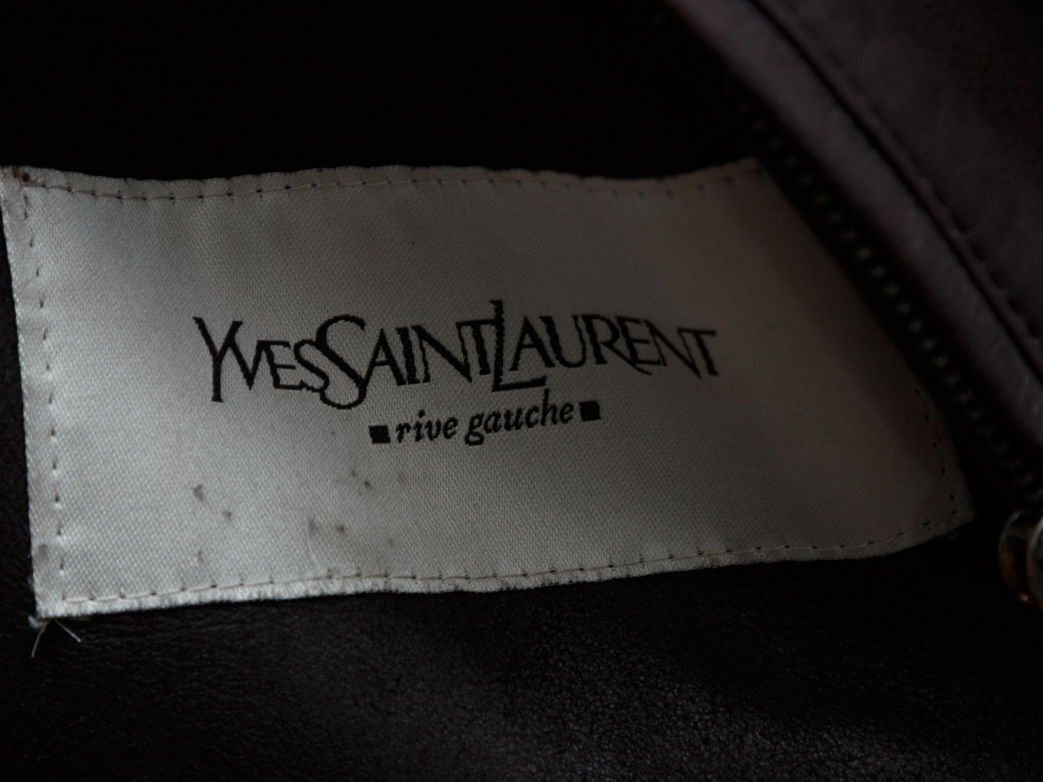 Black Yves Saint Laurent Eggplant Shearling Jacket