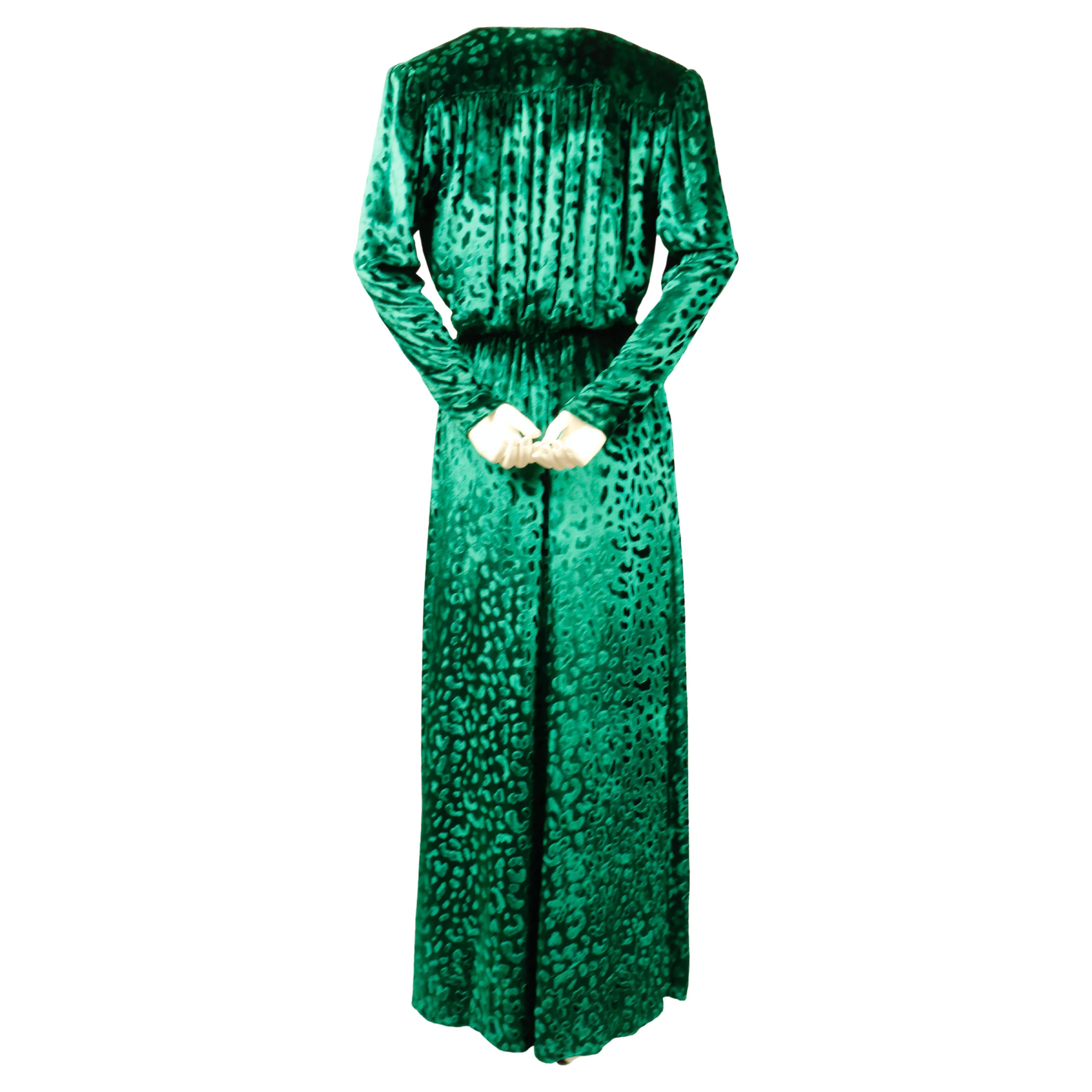 yves saint laurent green dress