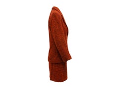 Yves Saint Laurent Encore Orange Tweed Skirt Suit Set
