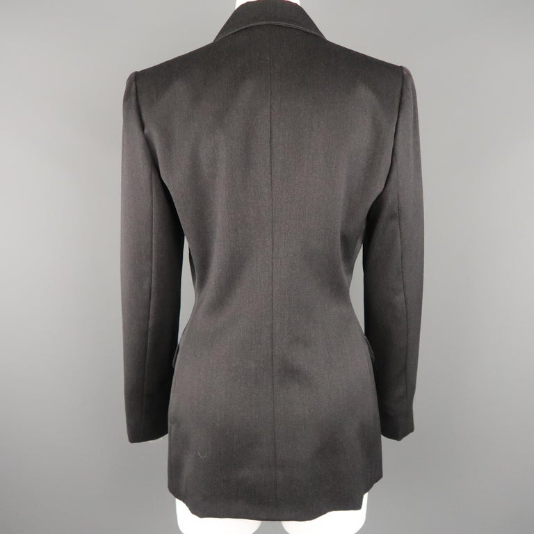 YVES SAINT LAURENT Encore Size 6 Charcoal Double Breasted Jacket at 1stDibs
