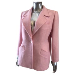Yves Saint Laurent Encore Vintage Pink Bouclé Blazer Plus Size 14