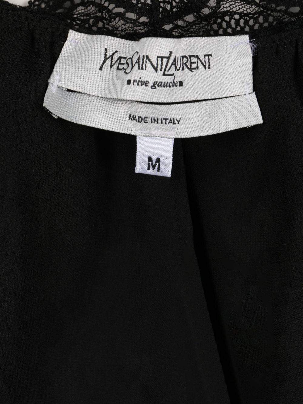Yves Saint Laurent Evening Black Silk Lace Top For Sale 2