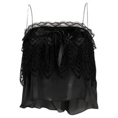 Yves Saint Laurent Evening Black Silk Lace Top