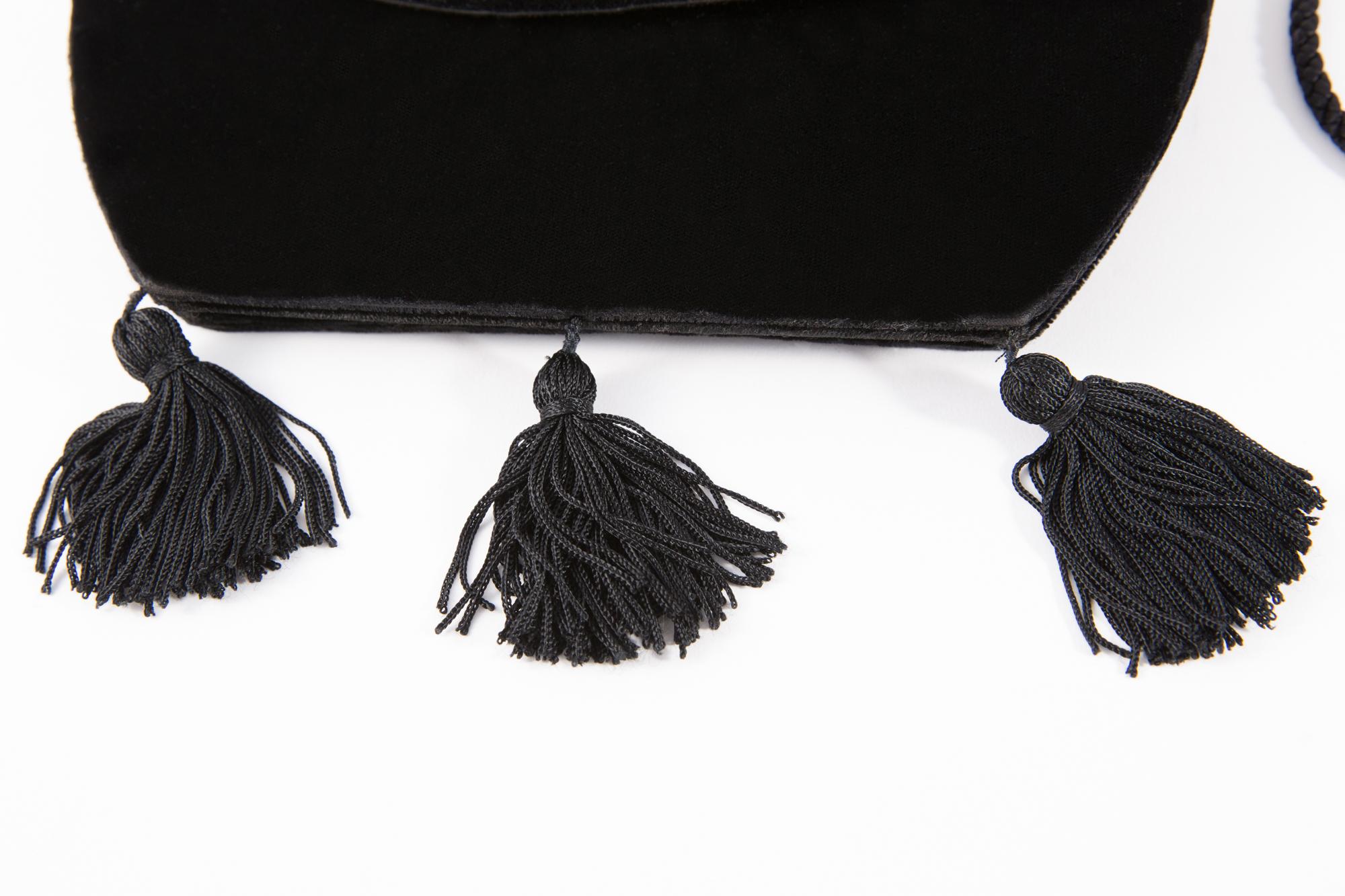 Women's Yves Saint Laurent Evening Black Velvet Shoulder Bag