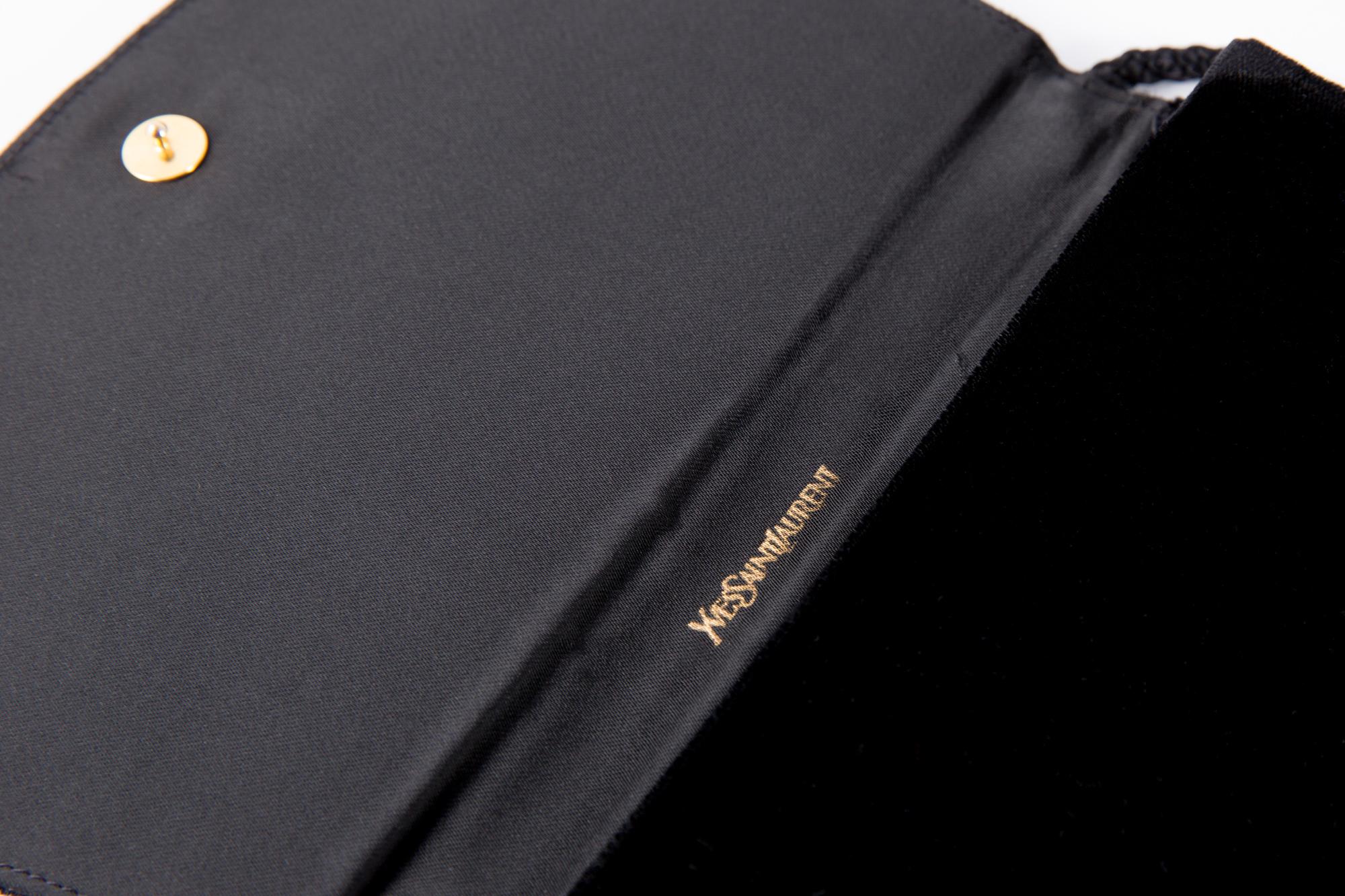 Yves Saint Laurent Evening Black Velvet Shoulder Bag 2