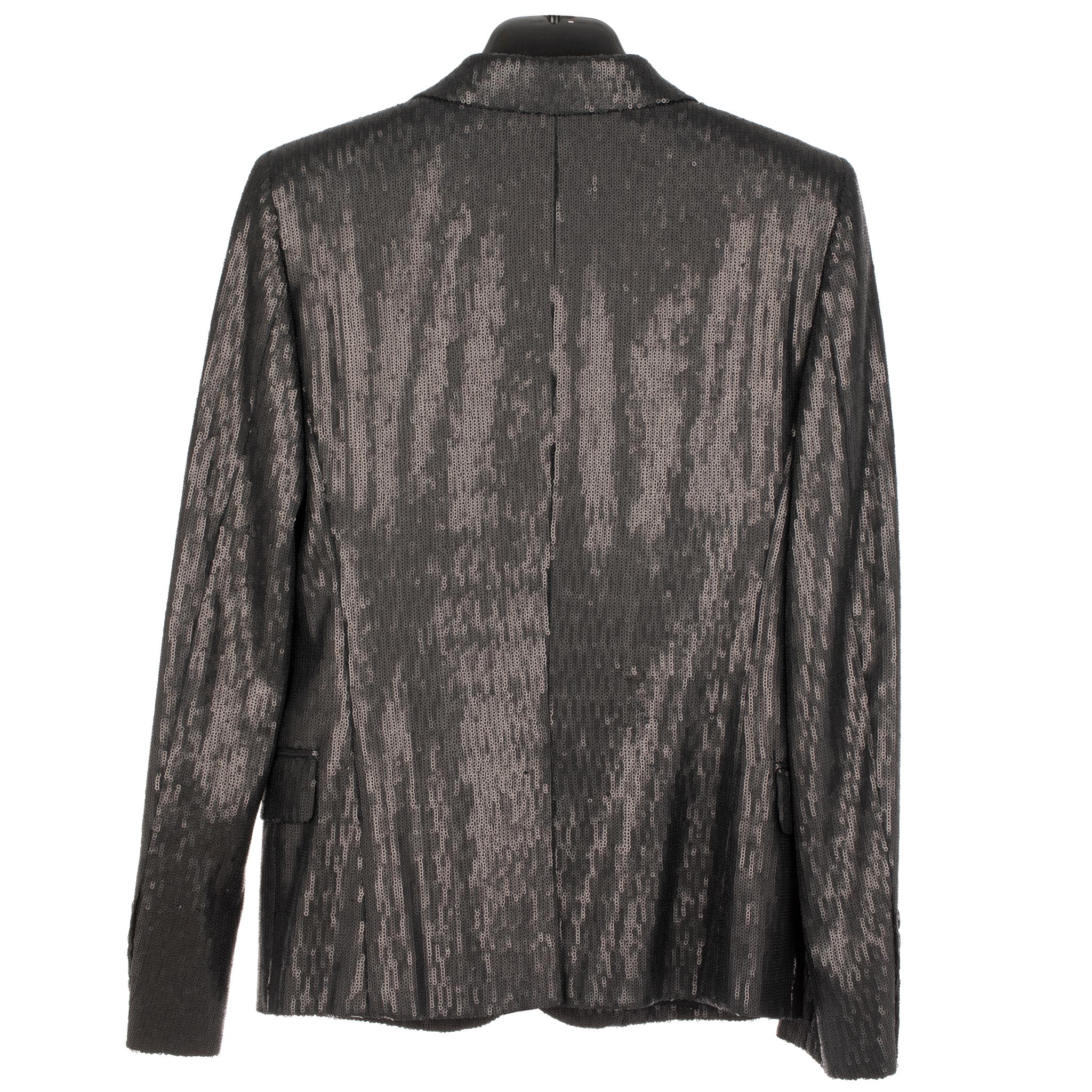 Yves Saint Laurent Evening Jacket Black Sequin 34 Fr For Sale 3