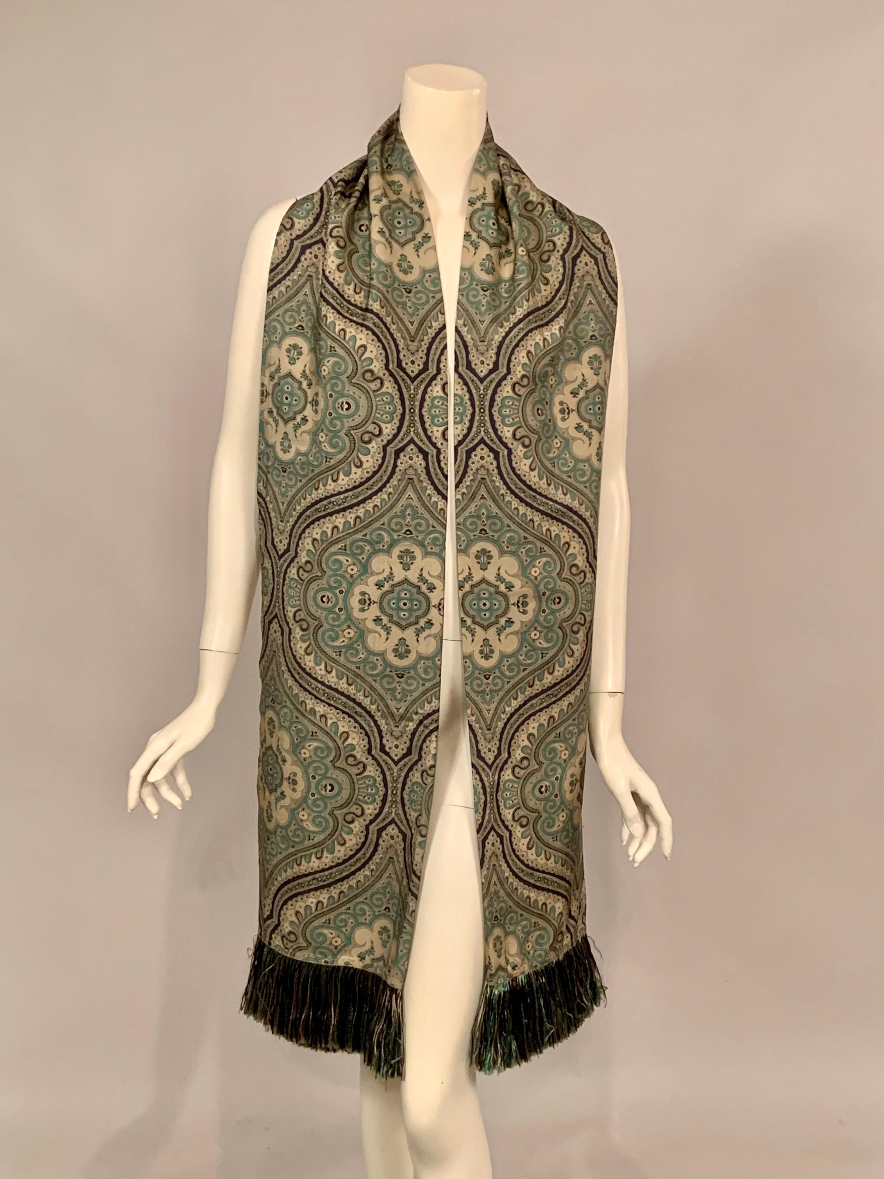 Yves Saint Laurent Exotic Patterned Large Silk Shawl  Never Worn  In New Condition In New Hope, PA