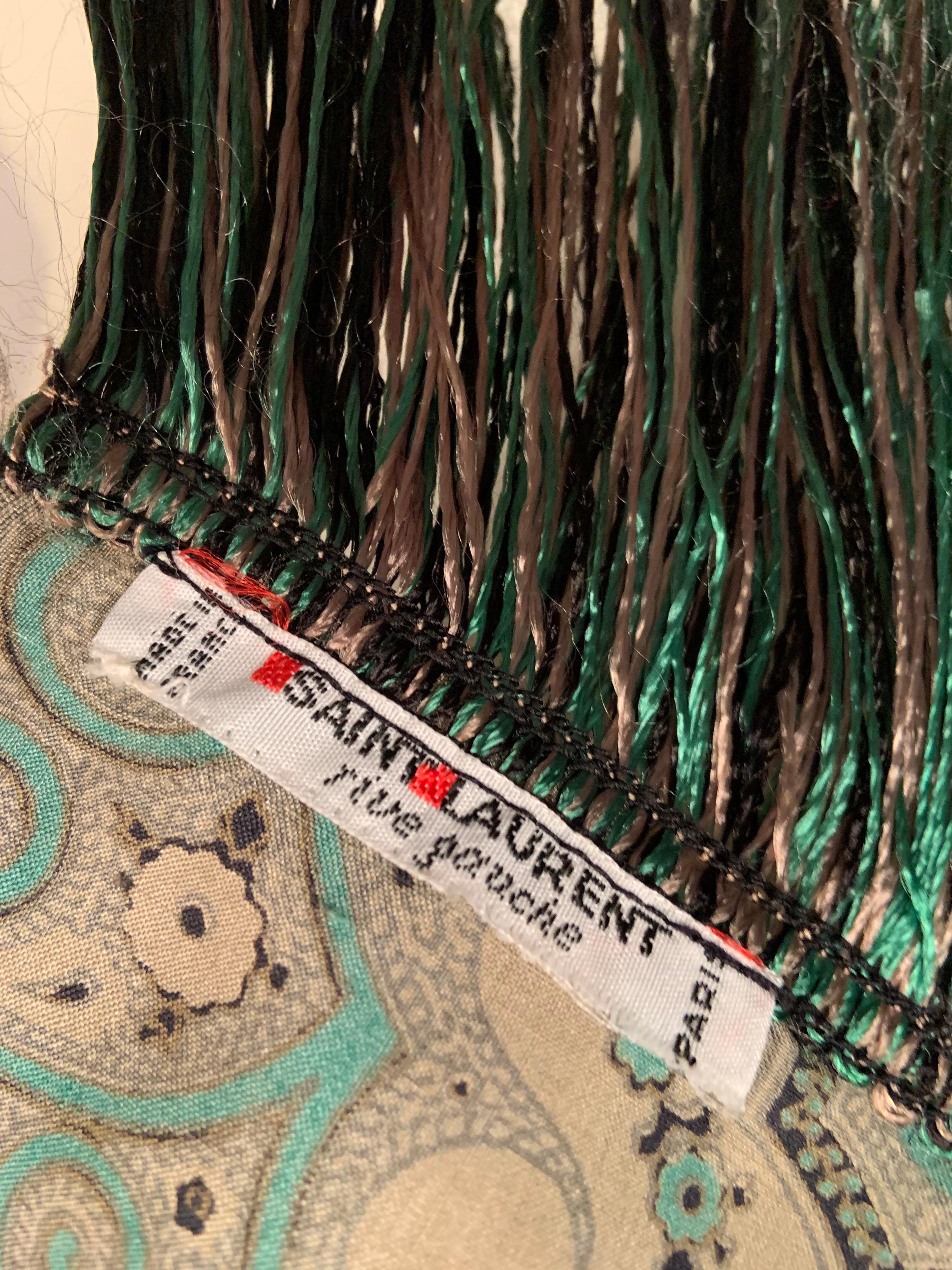 Yves Saint Laurent Exotic Patterned Large Silk Shawl  Never Worn  1