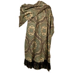 Yves Saint Laurent Exotic Patterned Large Silk Shawl  Never Worn 