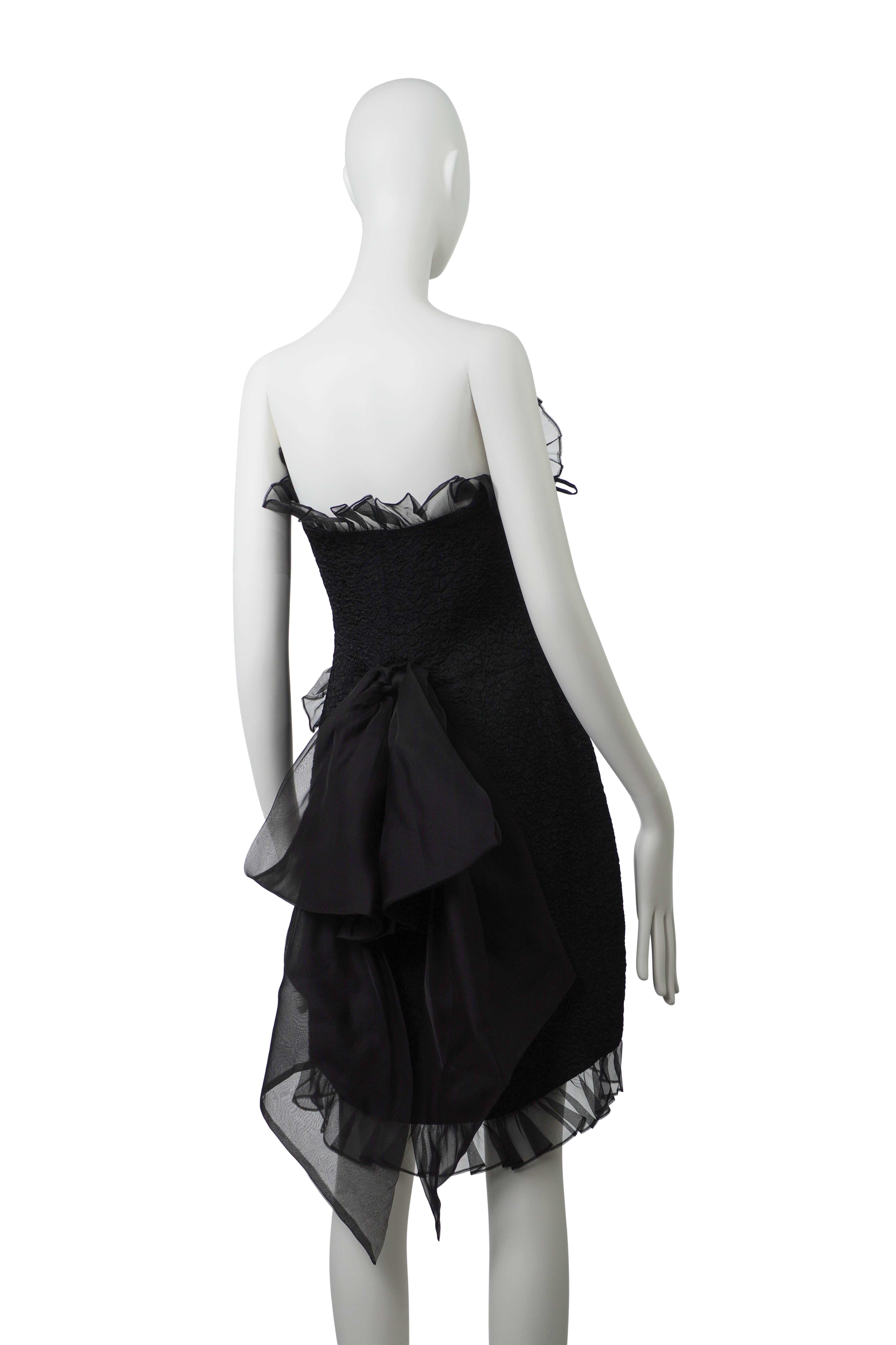 YVES SAINT LAURENT F/W 1987 Sammler Runway & Campaigner Bow Dress FR42 im Angebot 6