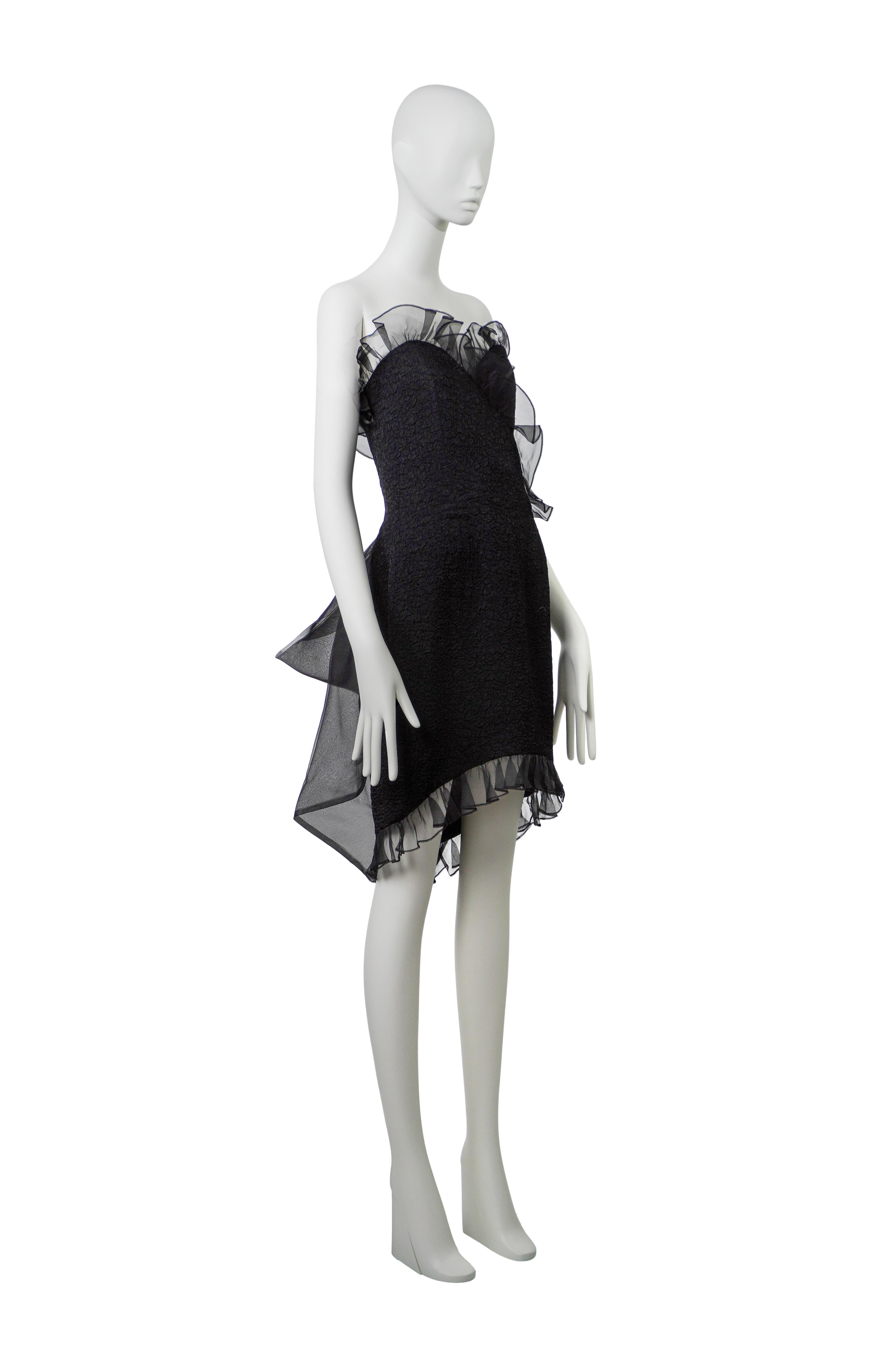 YVES SAINT LAURENT F/W 1987 Sammler Runway & Campaigner Bow Dress FR42 im Angebot 10