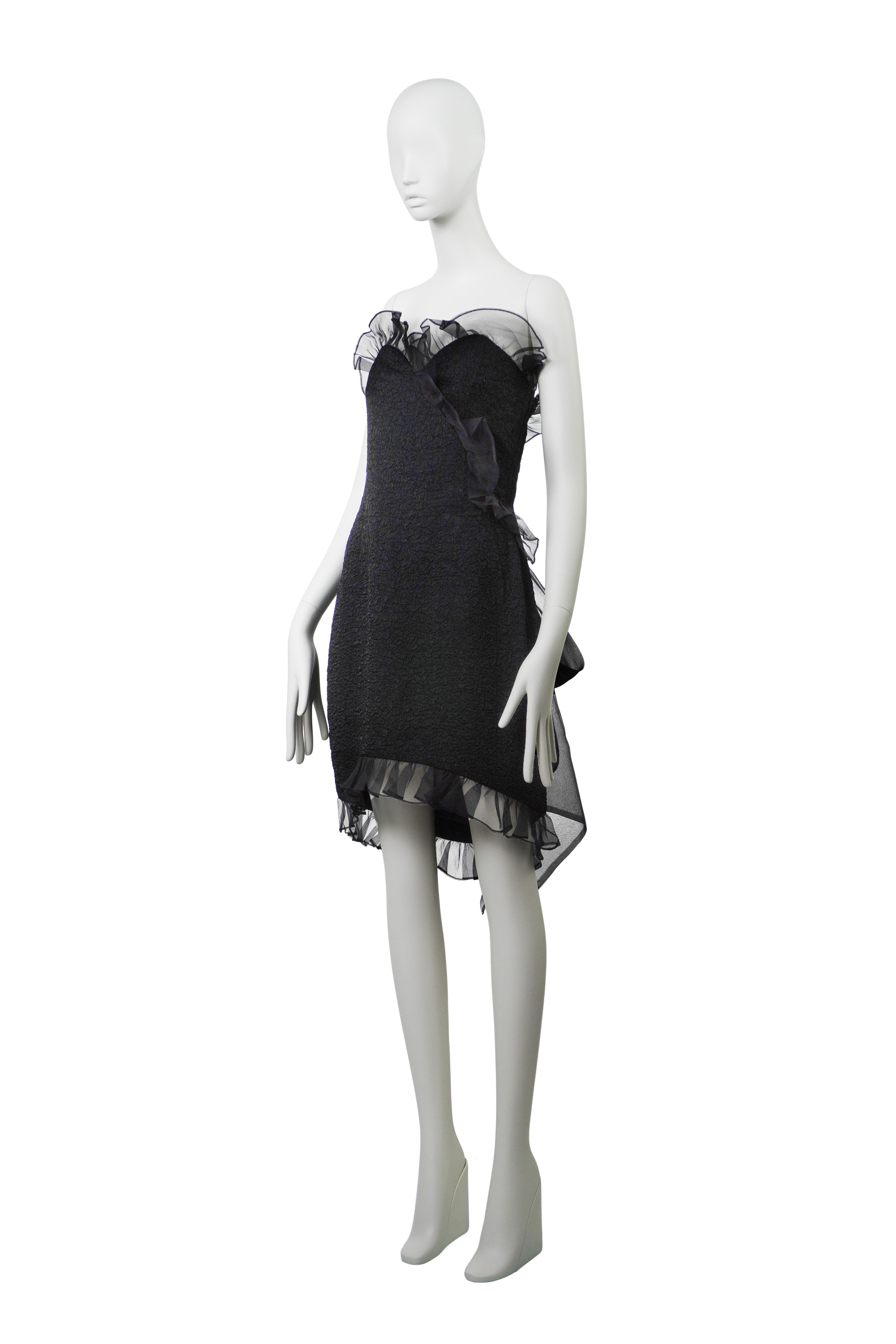YVES SAINT LAURENT F/W 1987 Sammler Runway & Campaigner Bow Dress FR42 im Angebot 1