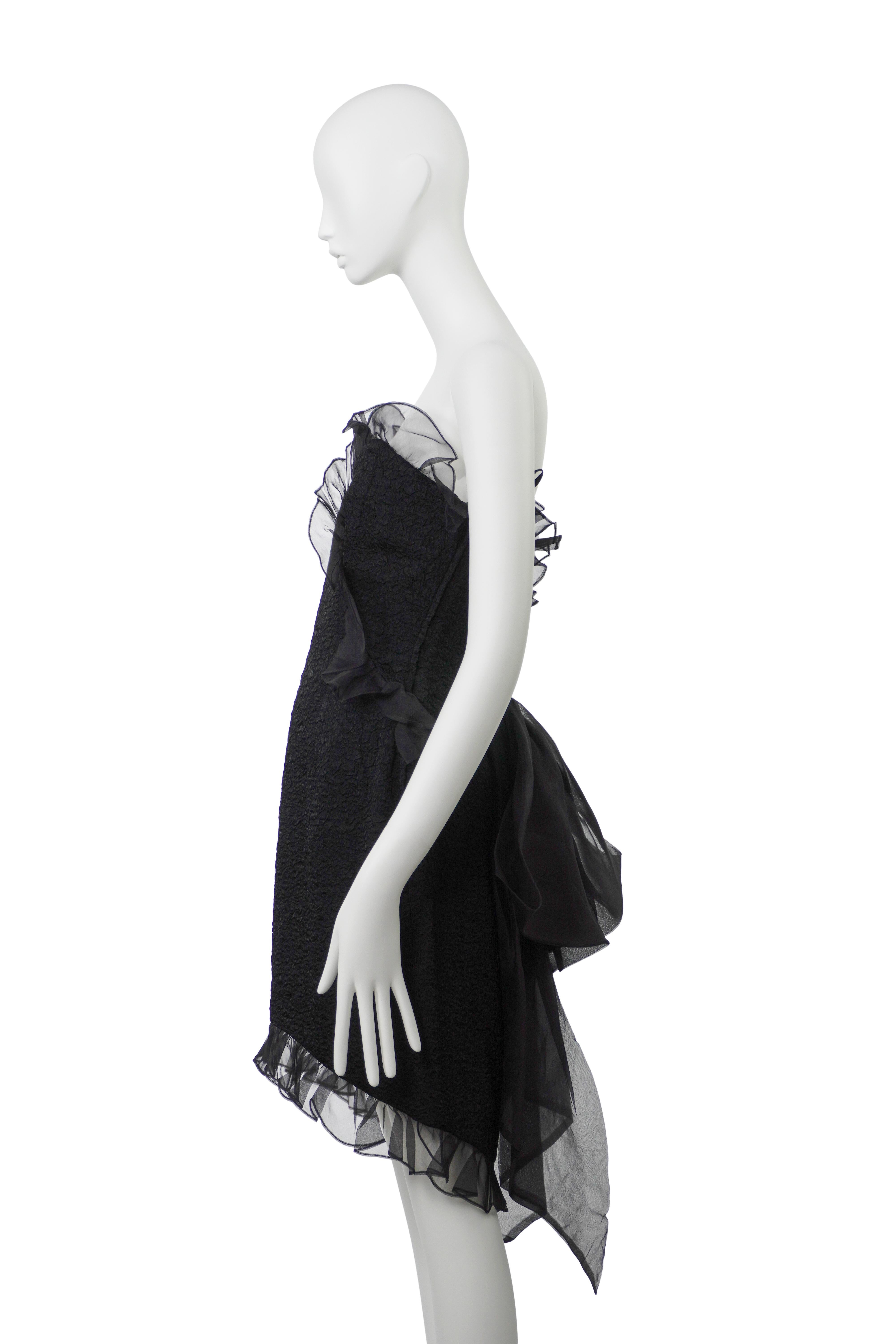 YVES SAINT LAURENT F/W 1987 Sammler Runway & Campaigner Bow Dress FR42 im Angebot 3