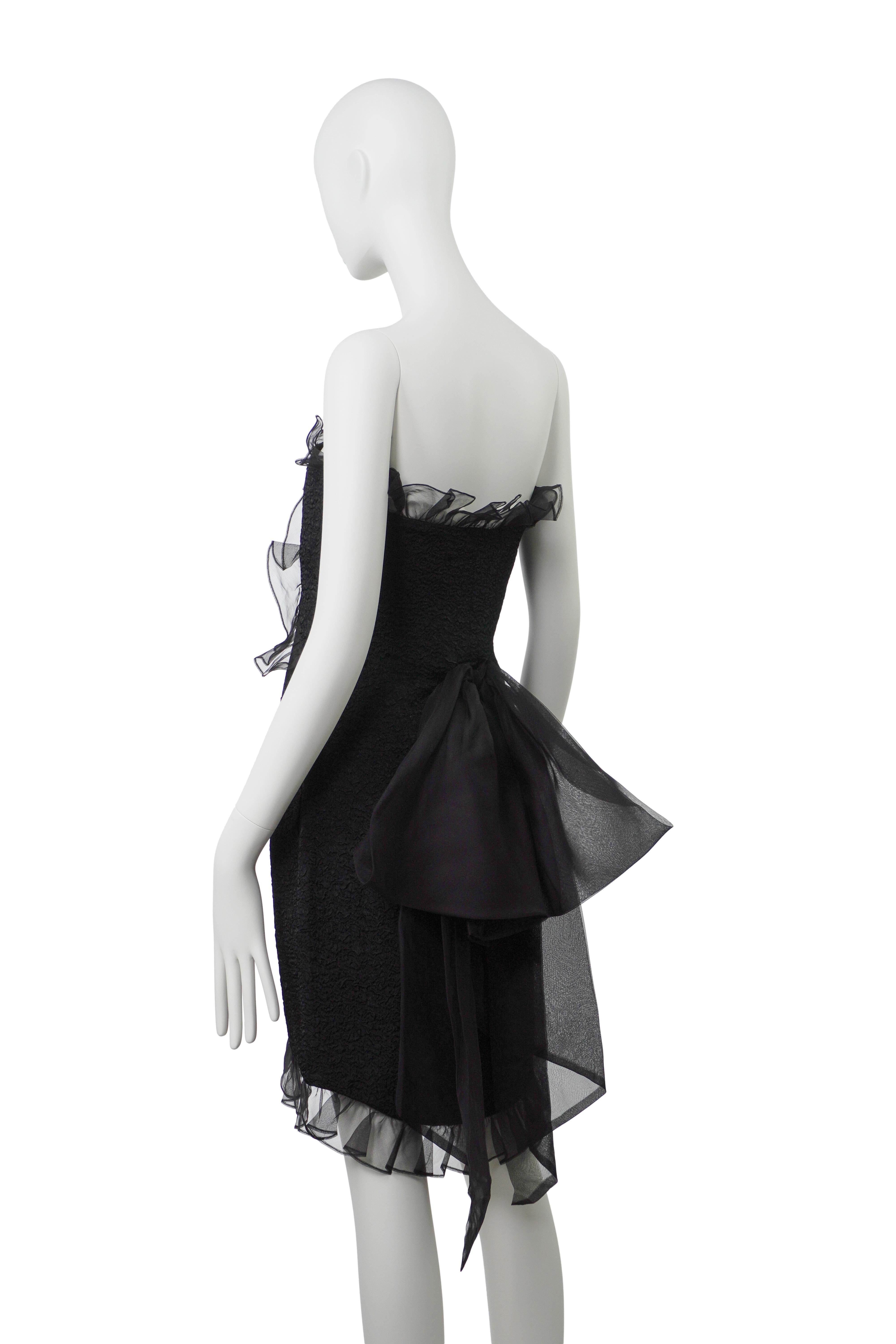 YVES SAINT LAURENT F/W 1987 Sammler Runway & Campaigner Bow Dress FR42 im Angebot 4