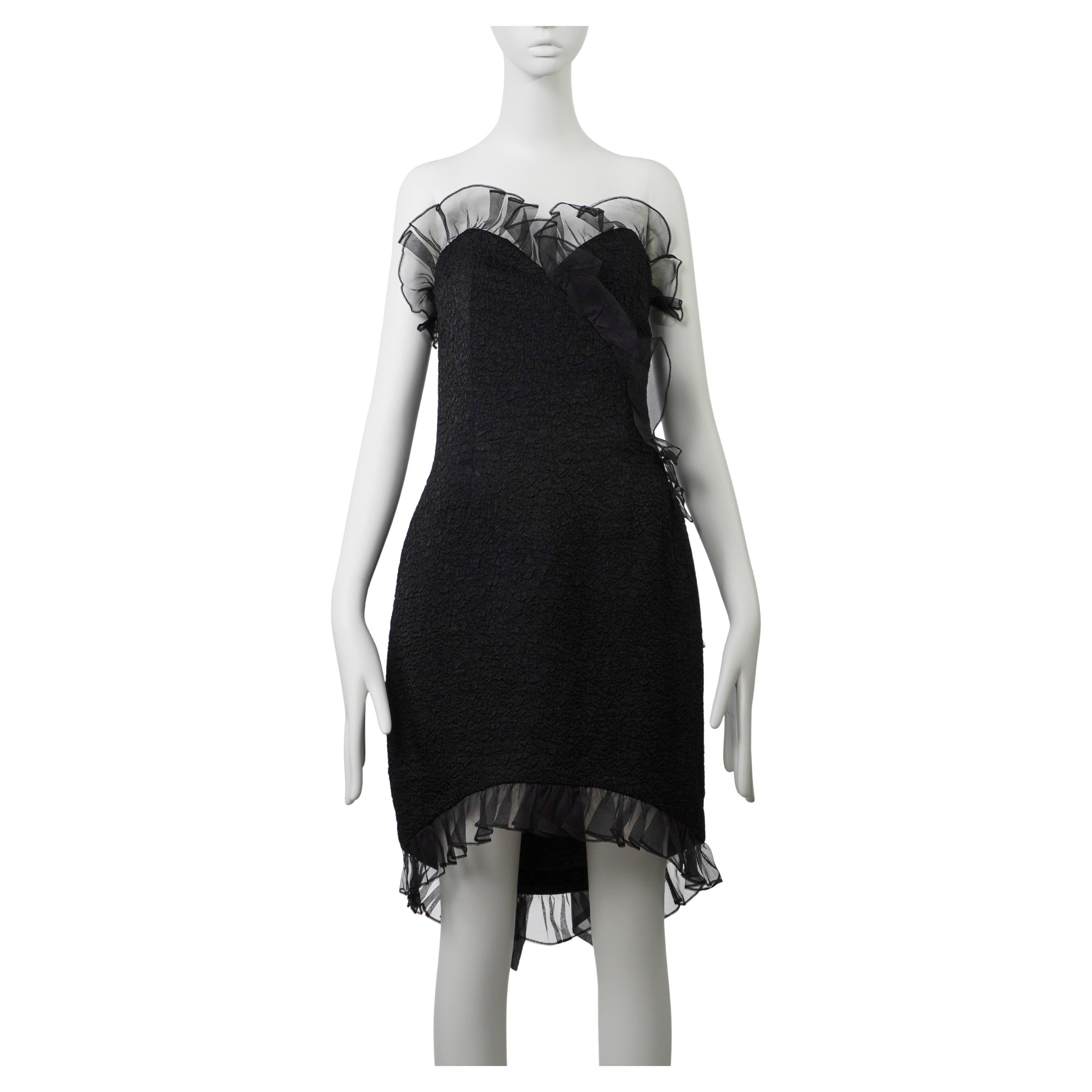 YVES SAINT LAURENT F/W 1987 Sammler Runway & Campaigner Bow Dress FR42 im Angebot