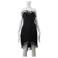 YVES SAINT LAURENT F/W 1987 Collectors Pasarela y Campaña Vestido con Lazo FR42