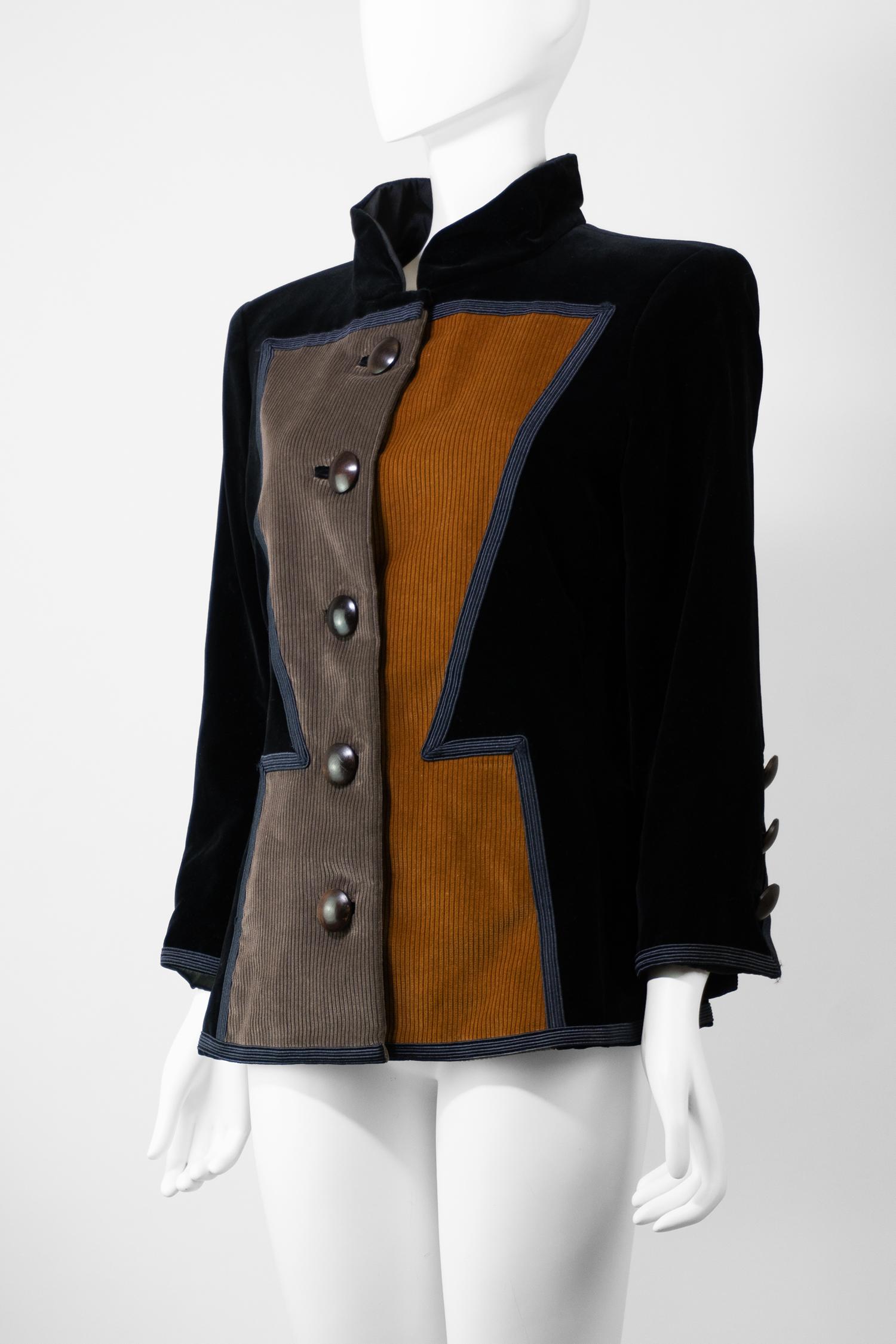 Black YVES SAINT LAURENT F/W 1988 Runway Collectors Cubist Jacket