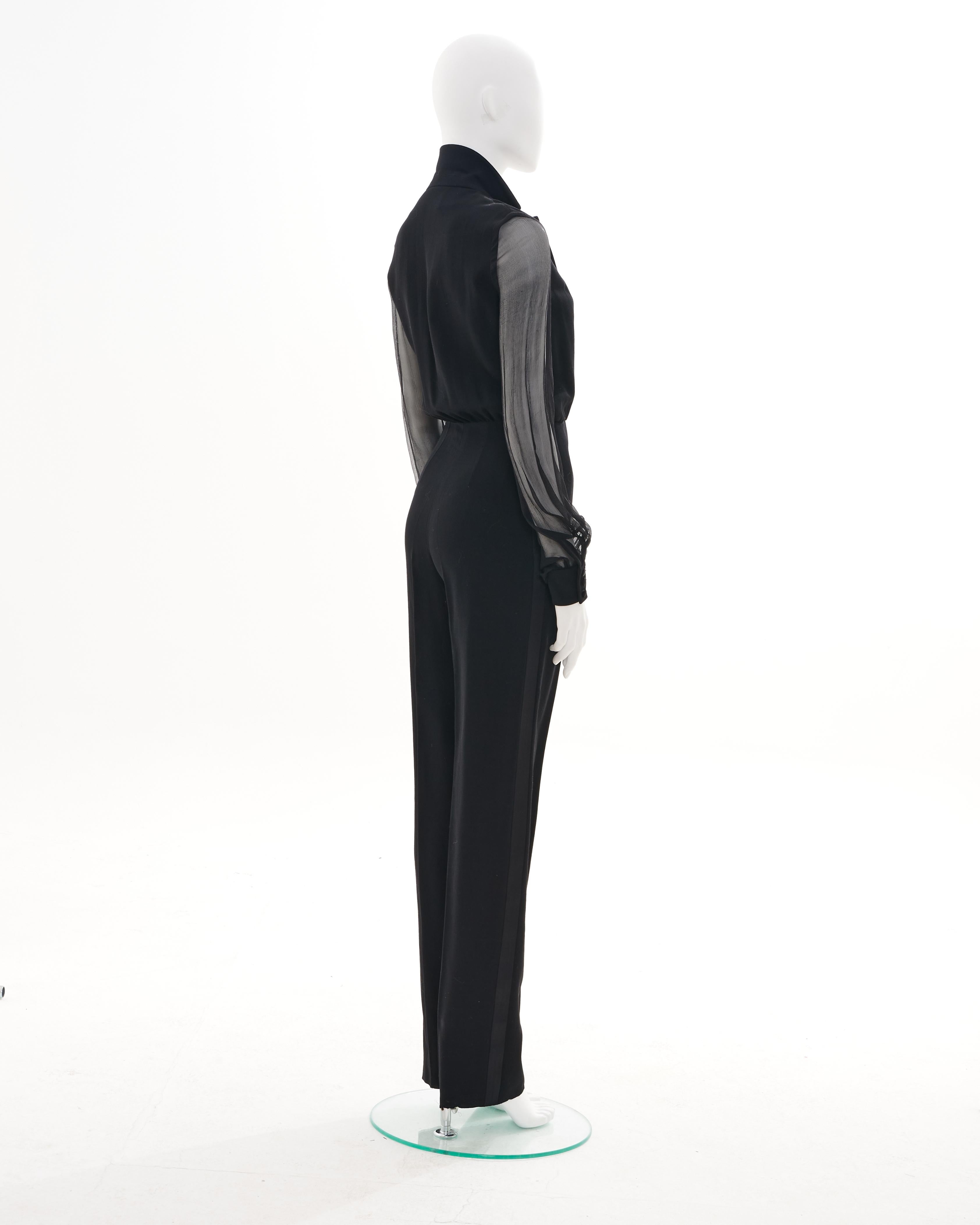 Yves Saint Laurent F/W 2001 Costume de smoking noir Excellent état - En vente à Milano, IT