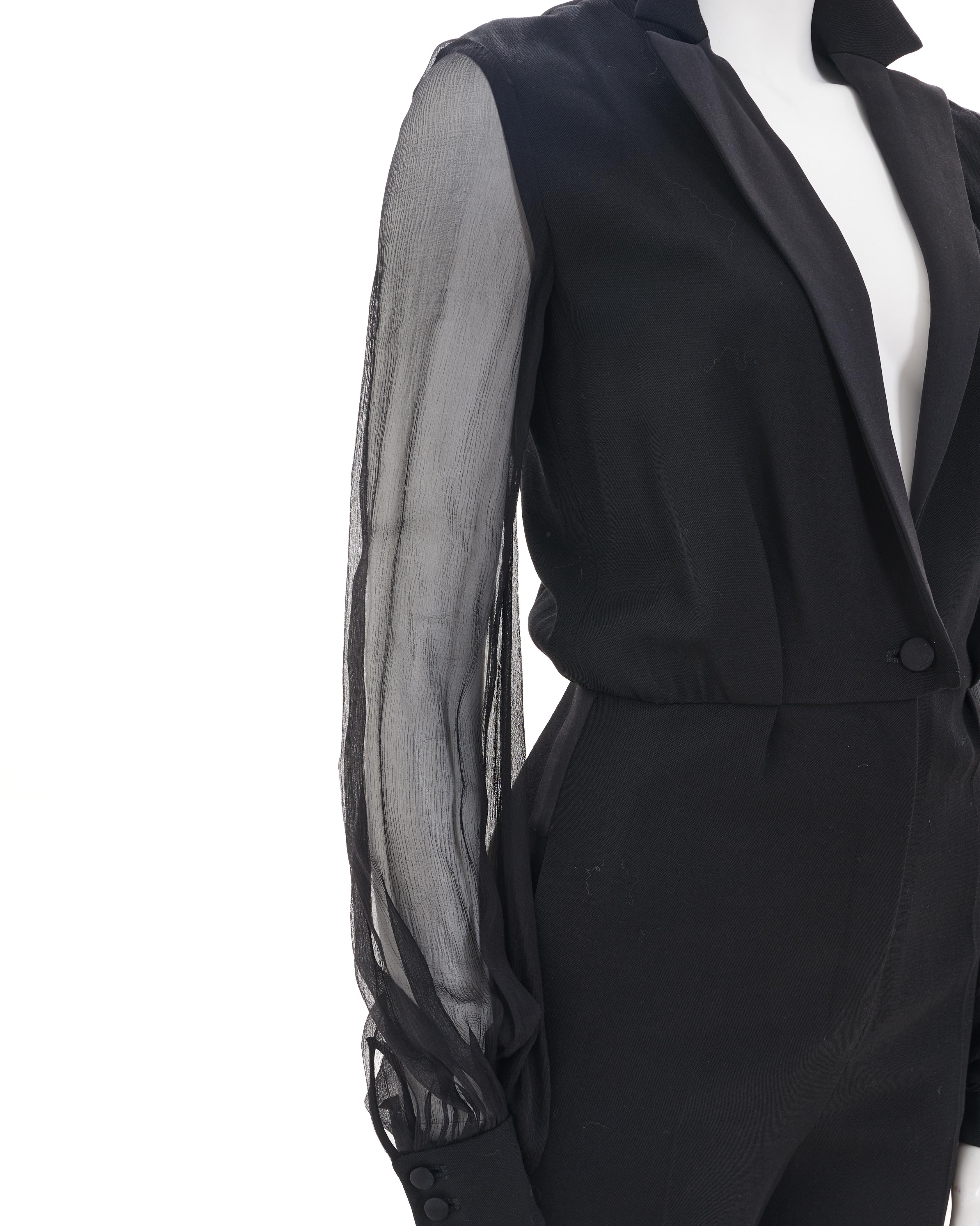 Yves Saint Laurent F/W 2001 Costume de smoking noir en vente 1