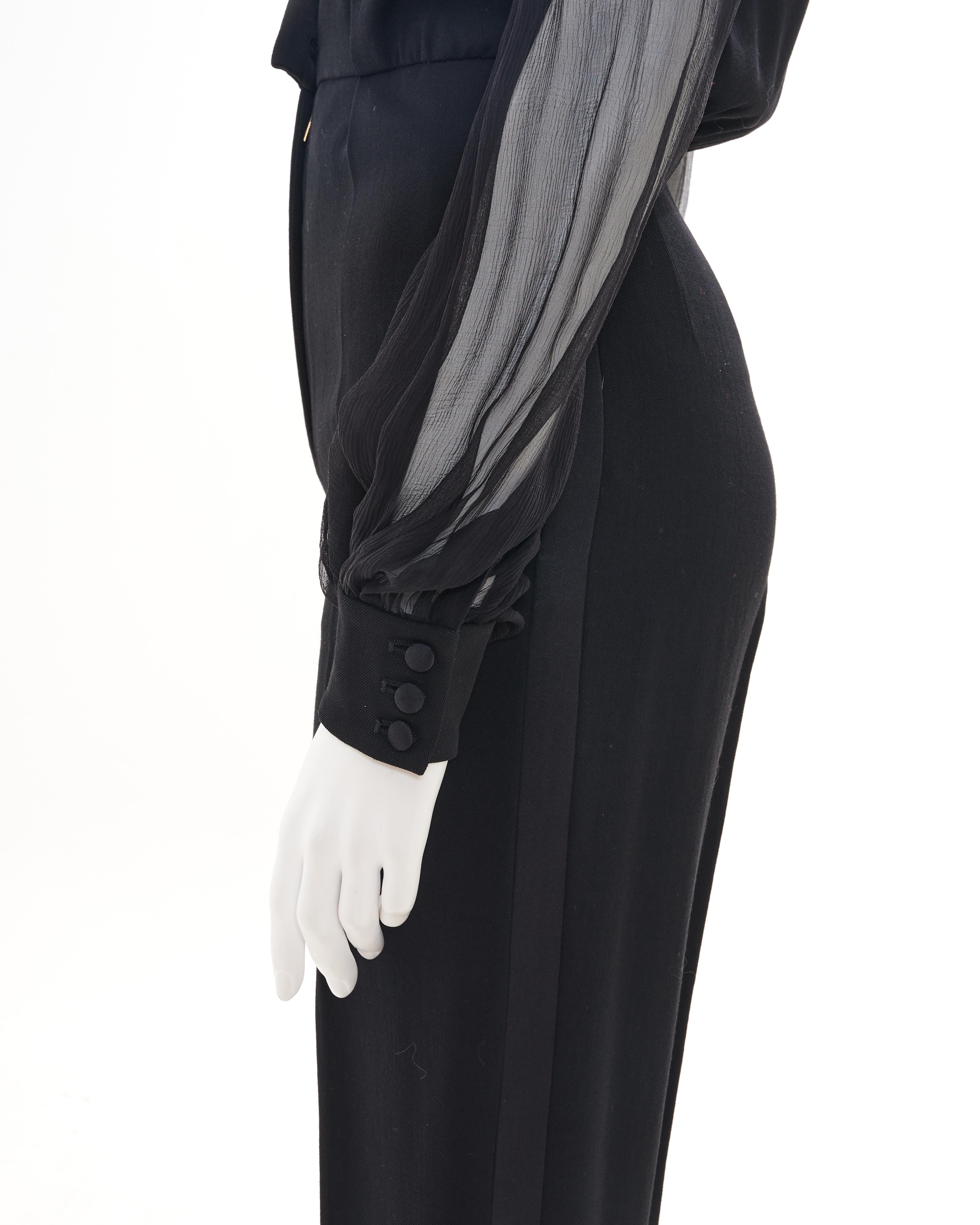 Yves Saint Laurent F/W 2001 Costume de smoking noir en vente 3