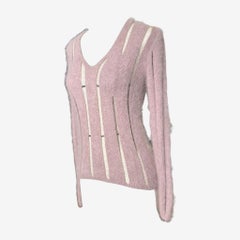 Yves Saint Laurent F/W 2001 Pink Mohair Knit Sweater