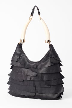 Yves Saint Laurent F/W 2004 Black St Tropez Ruffled Bag
