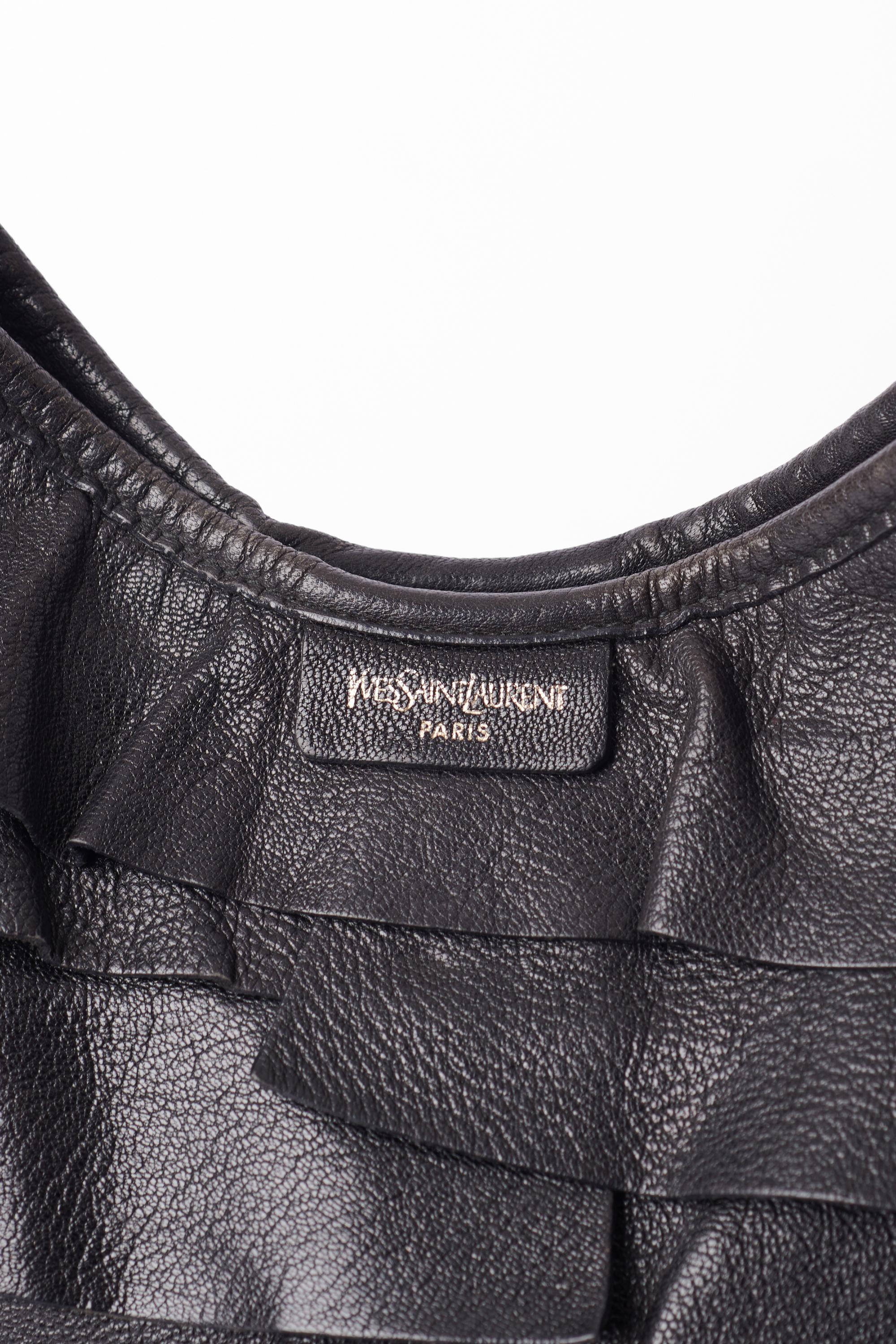 Yves Saint Laurent F/W 2004 Black St Tropez Ruffled Bag 1