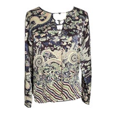 Yves Saint Laurent F/W 2004 by Tom Ford  Dragon Print Silk Blouse