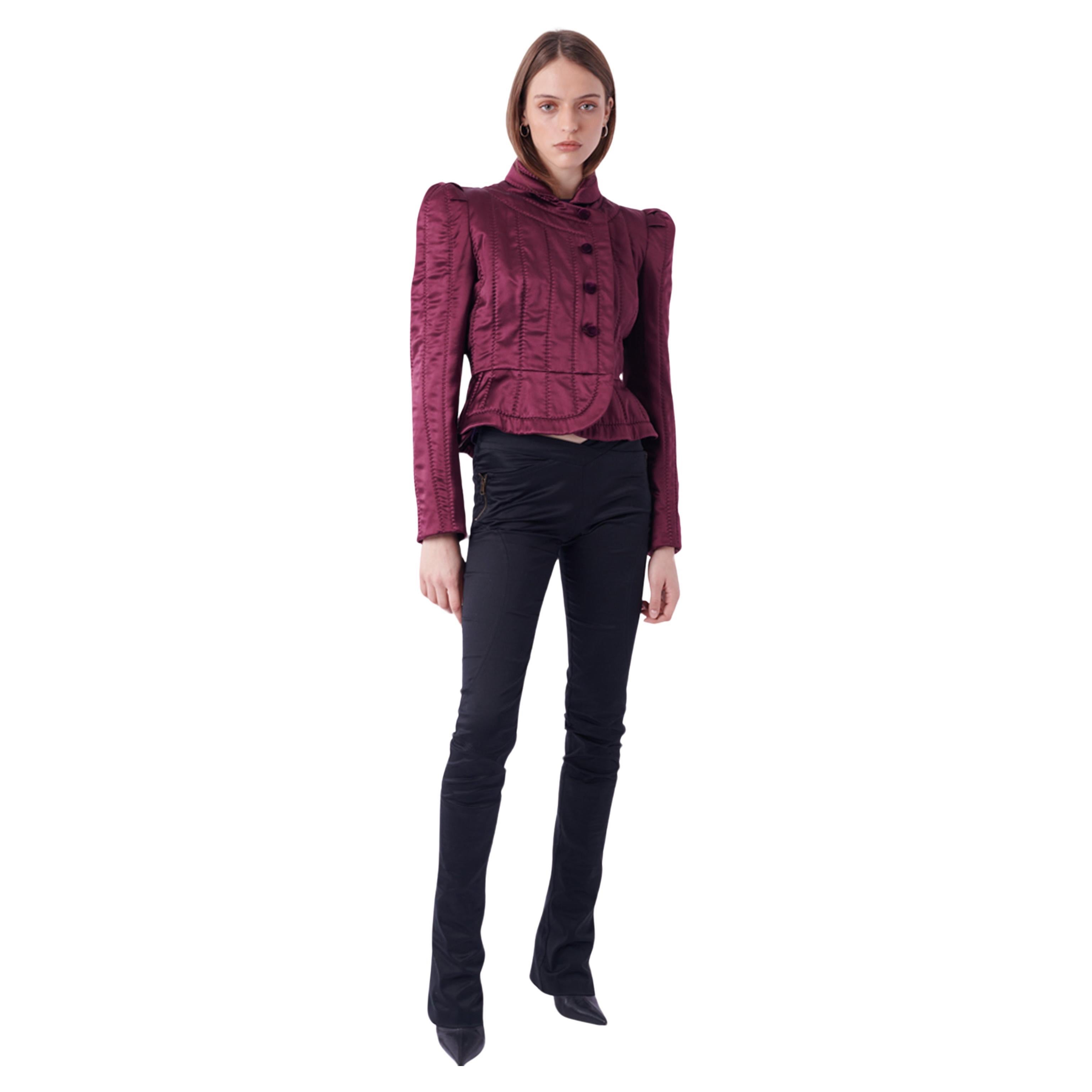 Yves Saint Laurent F/W 2004 Runway Quilted Silk Jacket For Sale