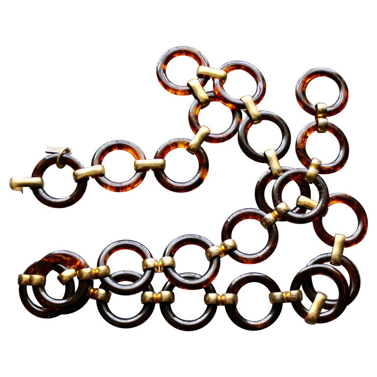 Yves Saint Laurent Faux Tortoise Shell Lucite Belt For Sale  display picture 1