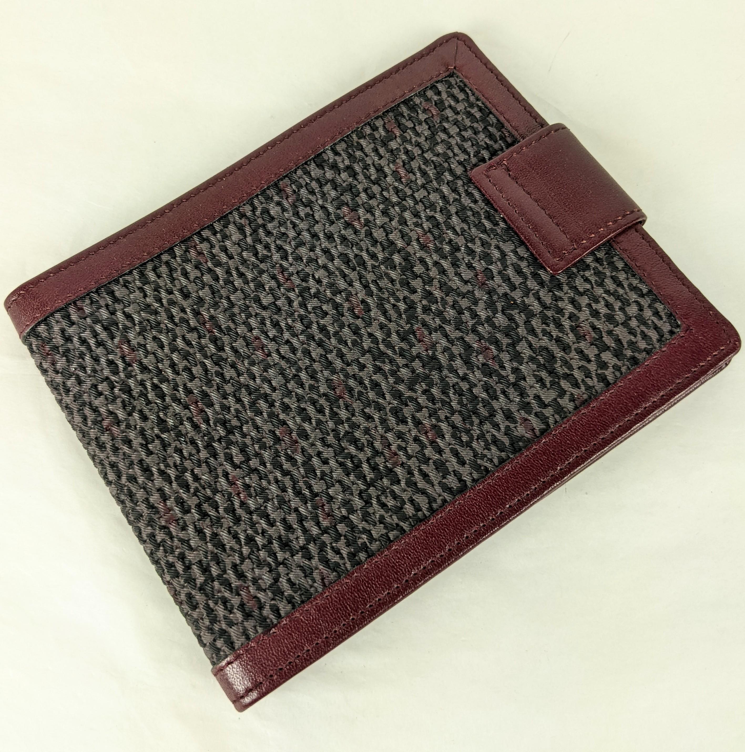 Yves Saint Laurent Faux Tweed Leather Fold In Excellent Condition For Sale In New York, NY