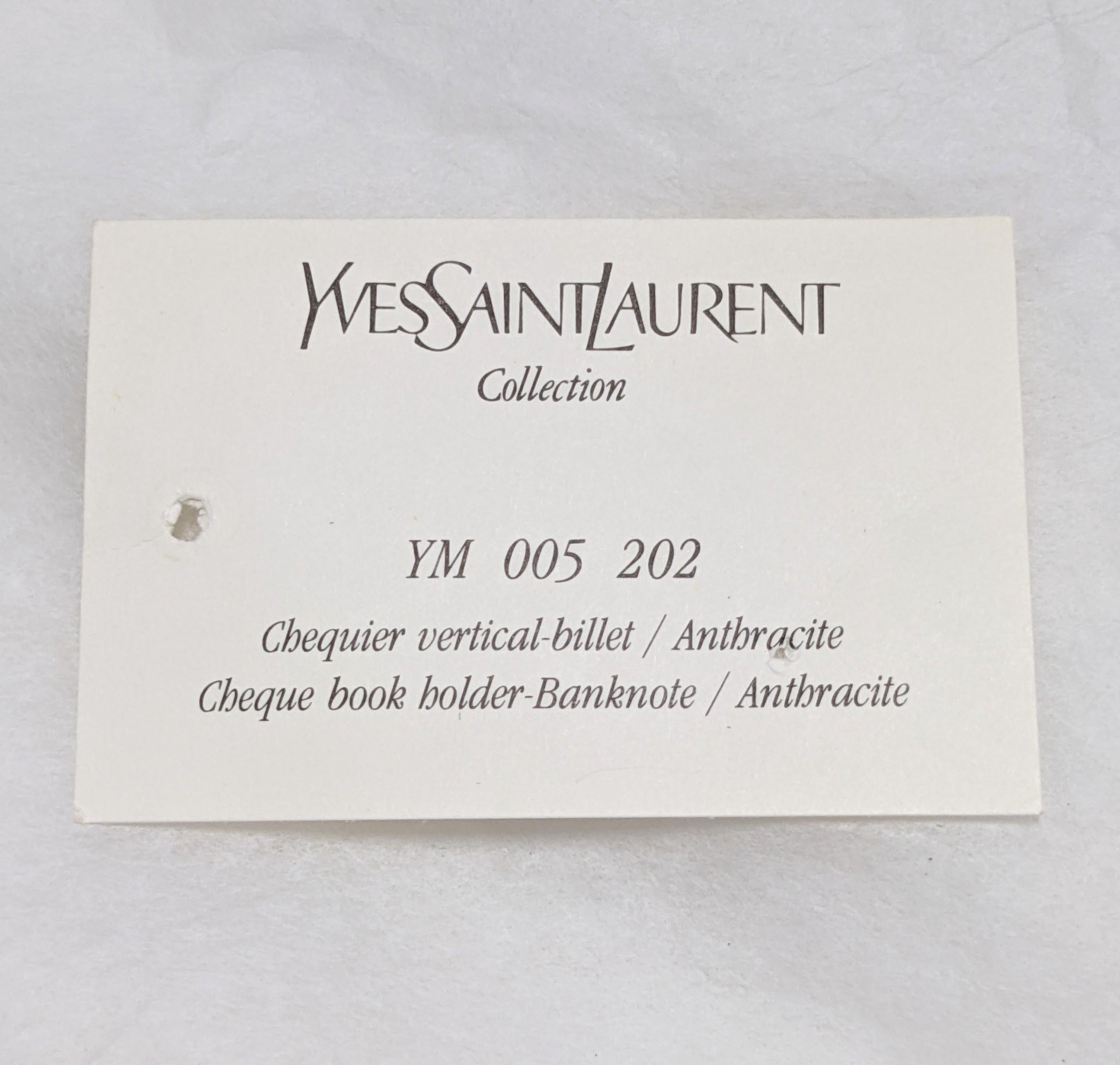 Yves Saint Laurent Faux Tweed Leather Fold For Sale 2