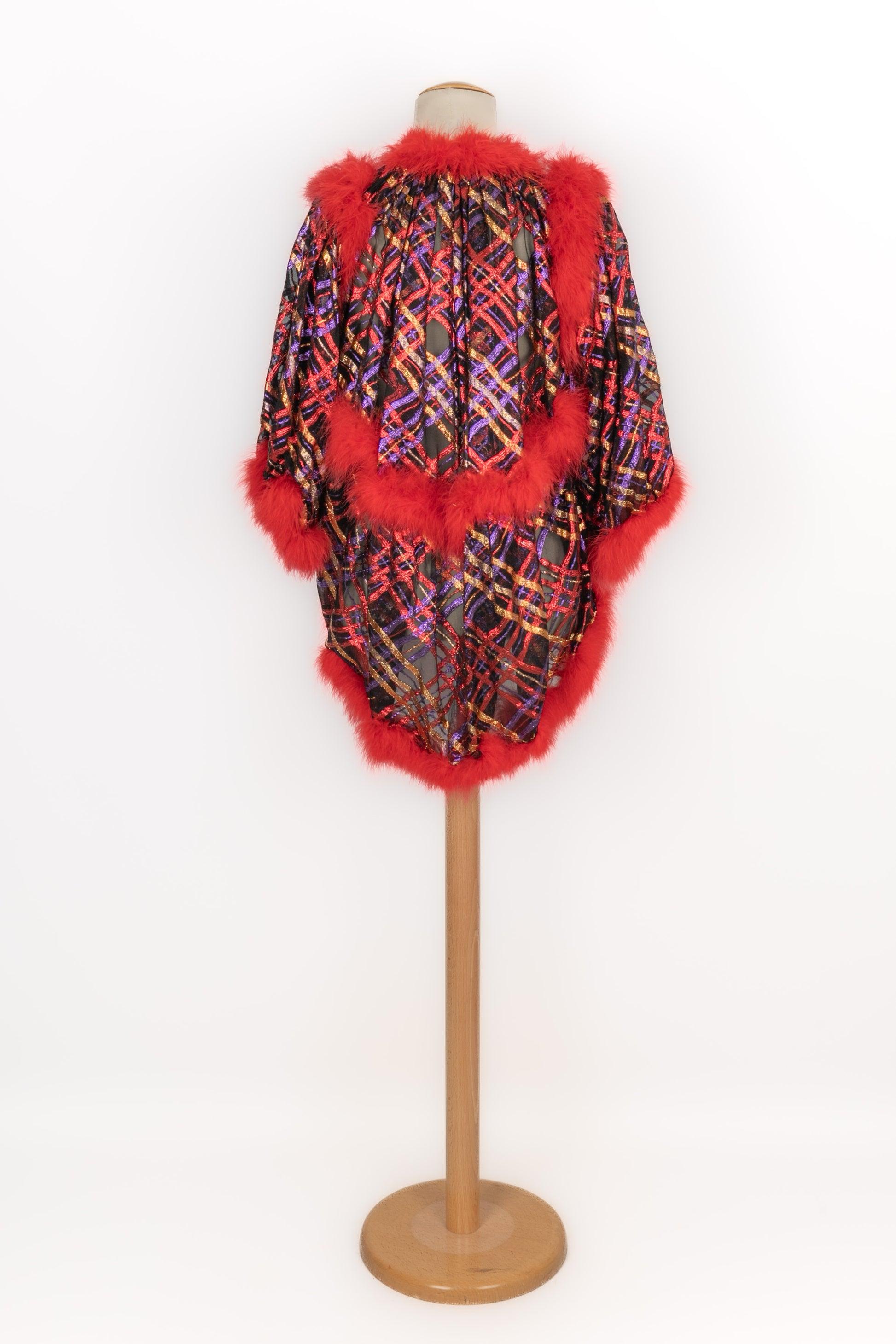 Pink Yves Saint Laurent Feather and Muslin Jacket, 1980s For Sale