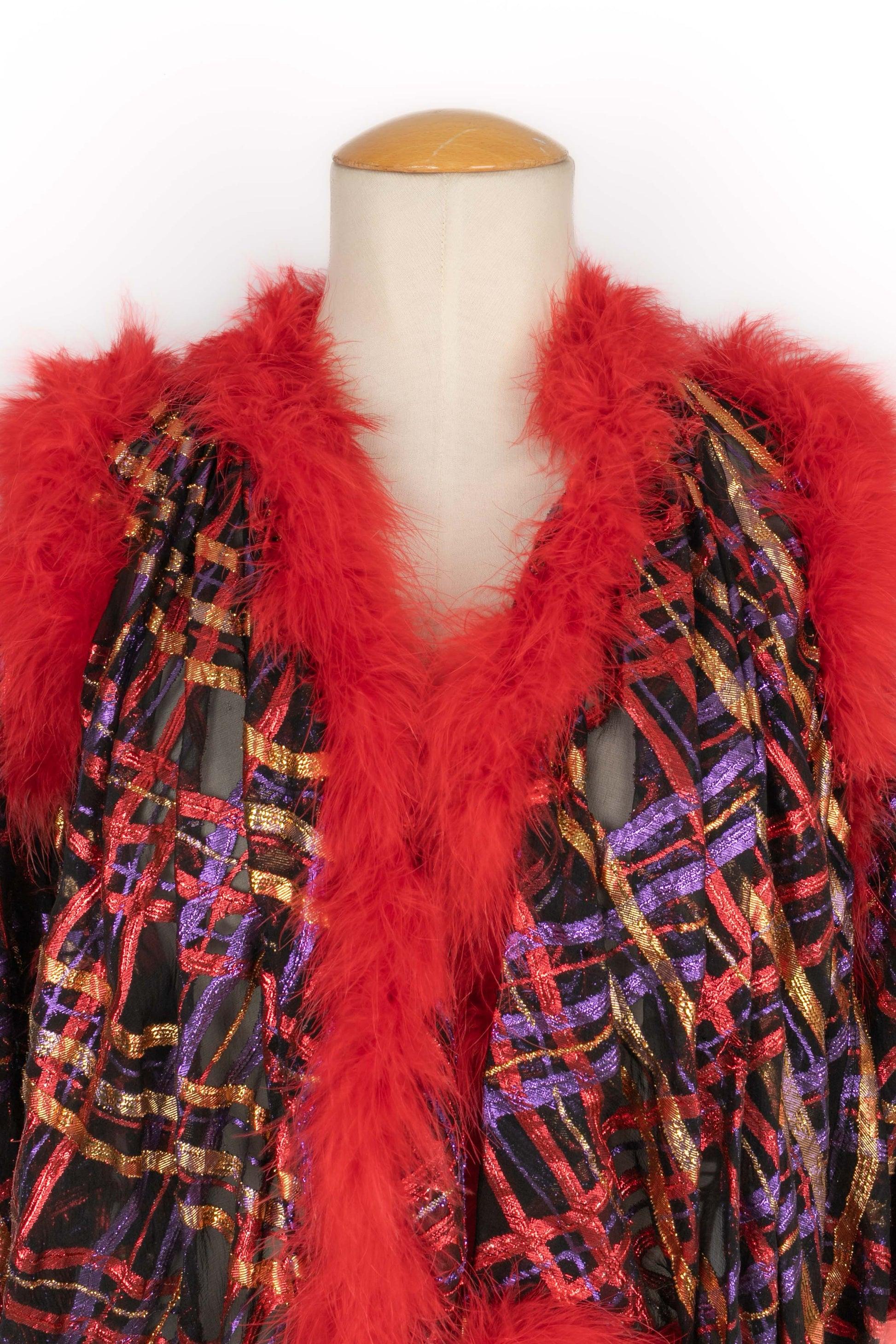 Women's Yves Saint Laurent Feather and Muslin Jacket, 1980s For Sale
