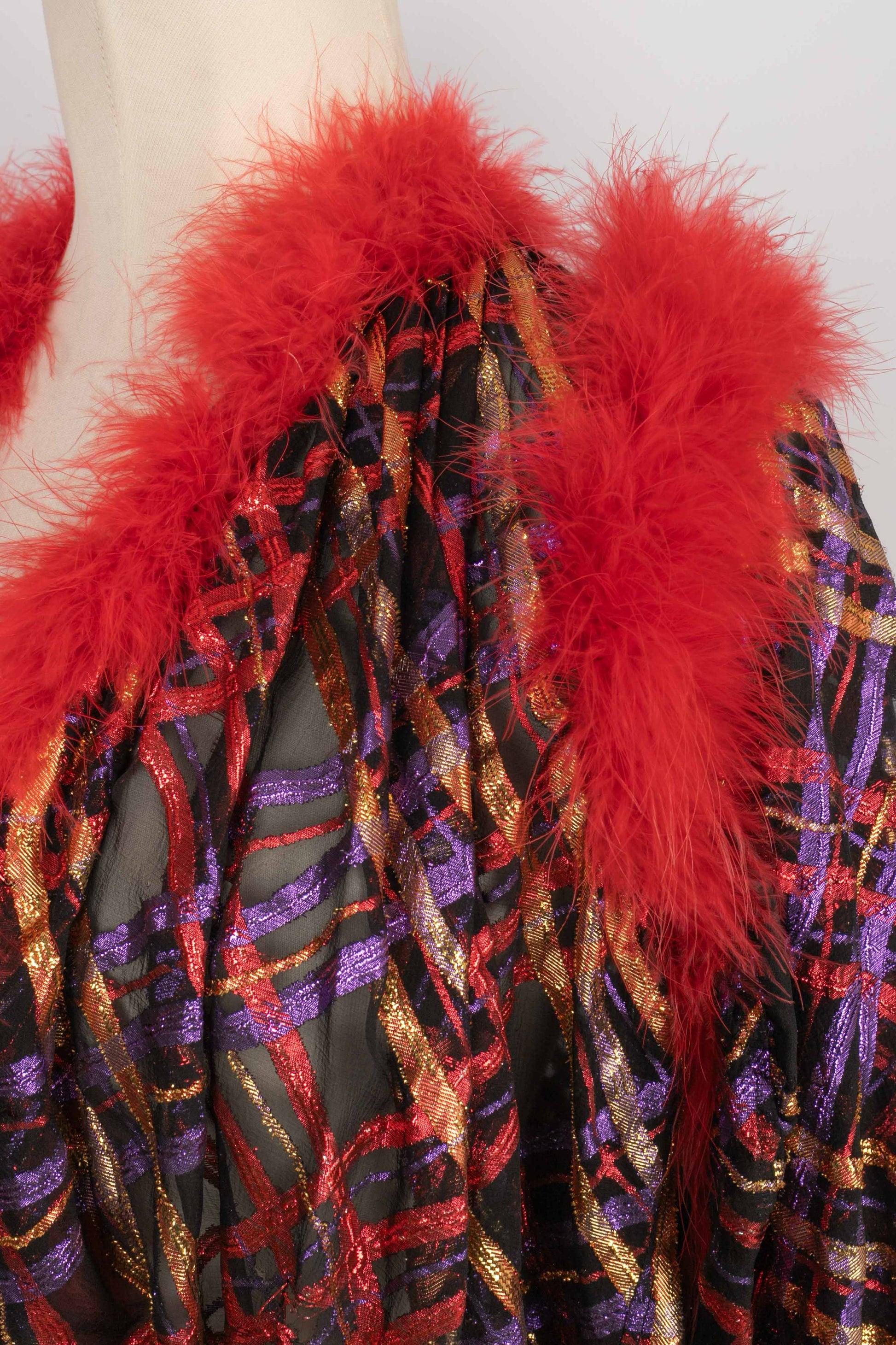 Yves Saint Laurent Feather and Muslin Jacket, 1980s For Sale 1