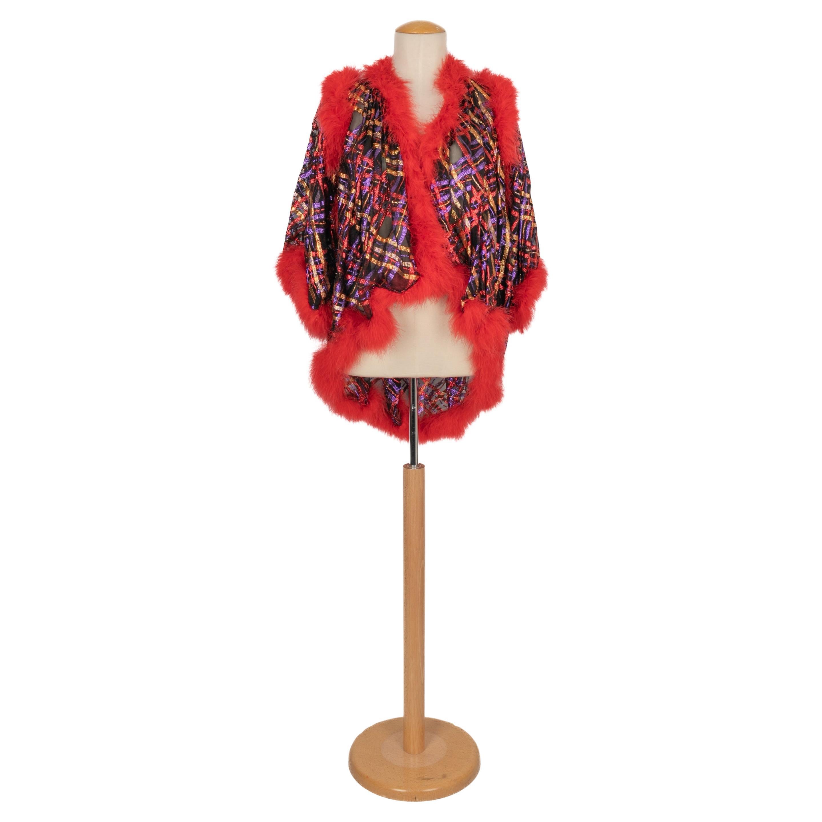 Yves Saint Laurent Feather and Muslin Jacket, 1980s For Sale