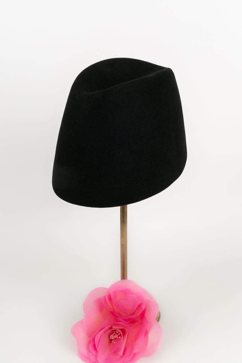 Yves Saint Laurent Fez Hat in Black Felt 6
